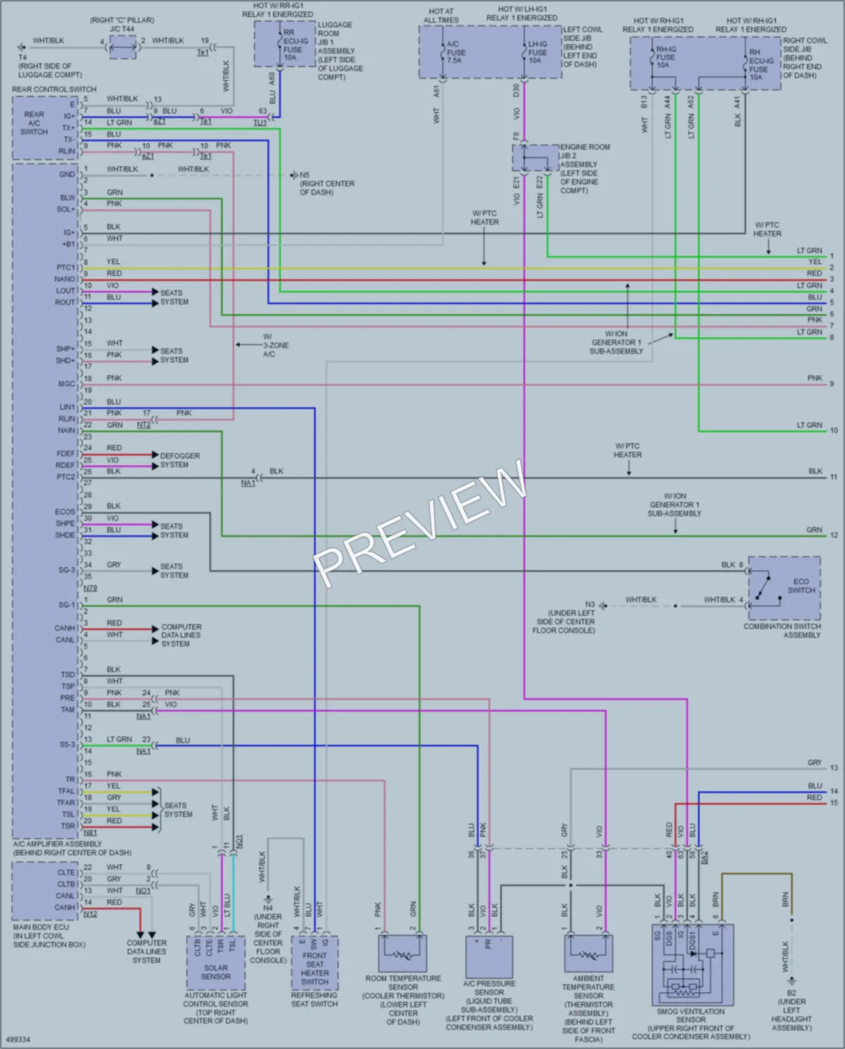 2016 Lexus GS200t Air Conditioning wiring diagram preview