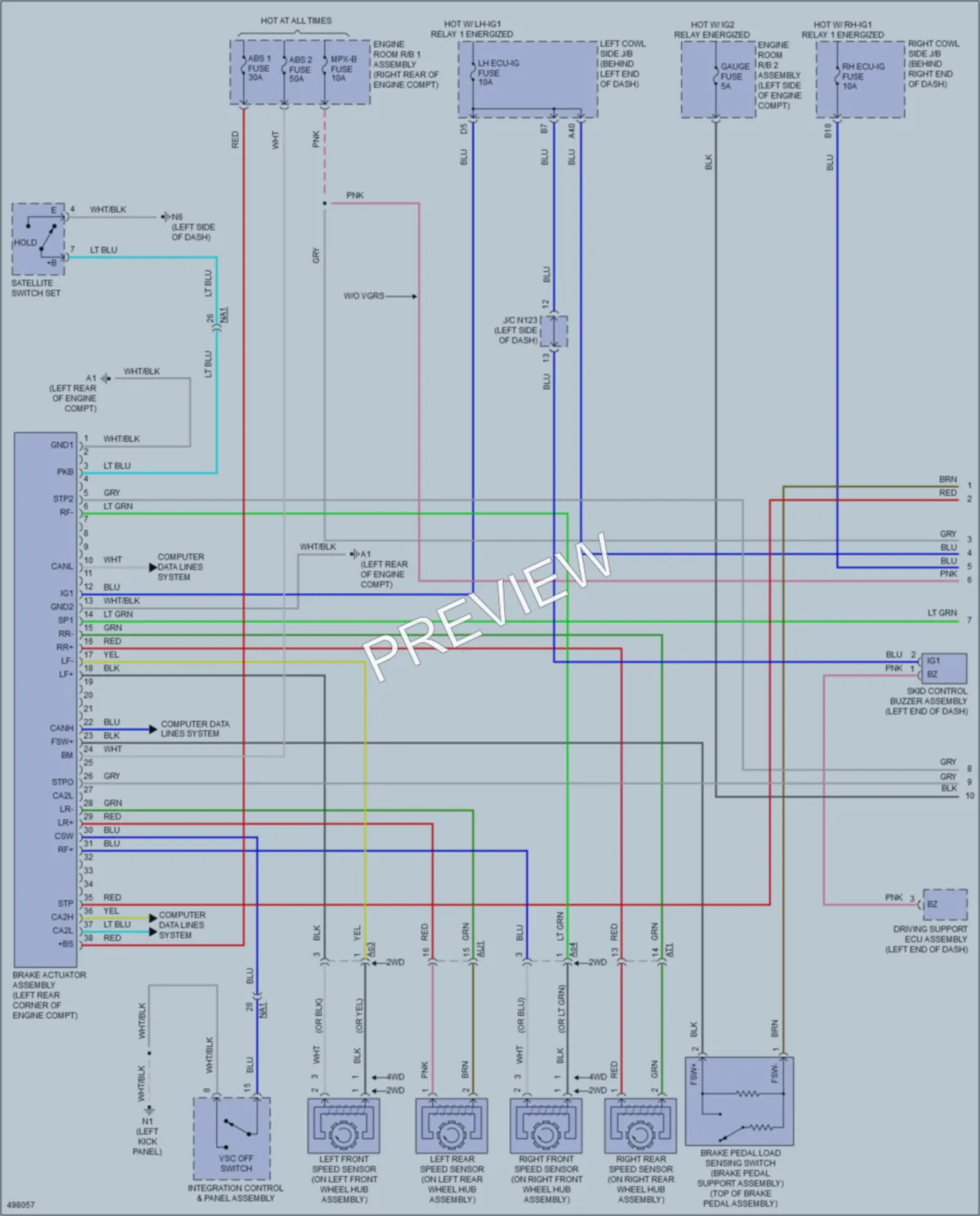 2016 Lexus GS200t Anti Lock Brakes wiring diagram preview