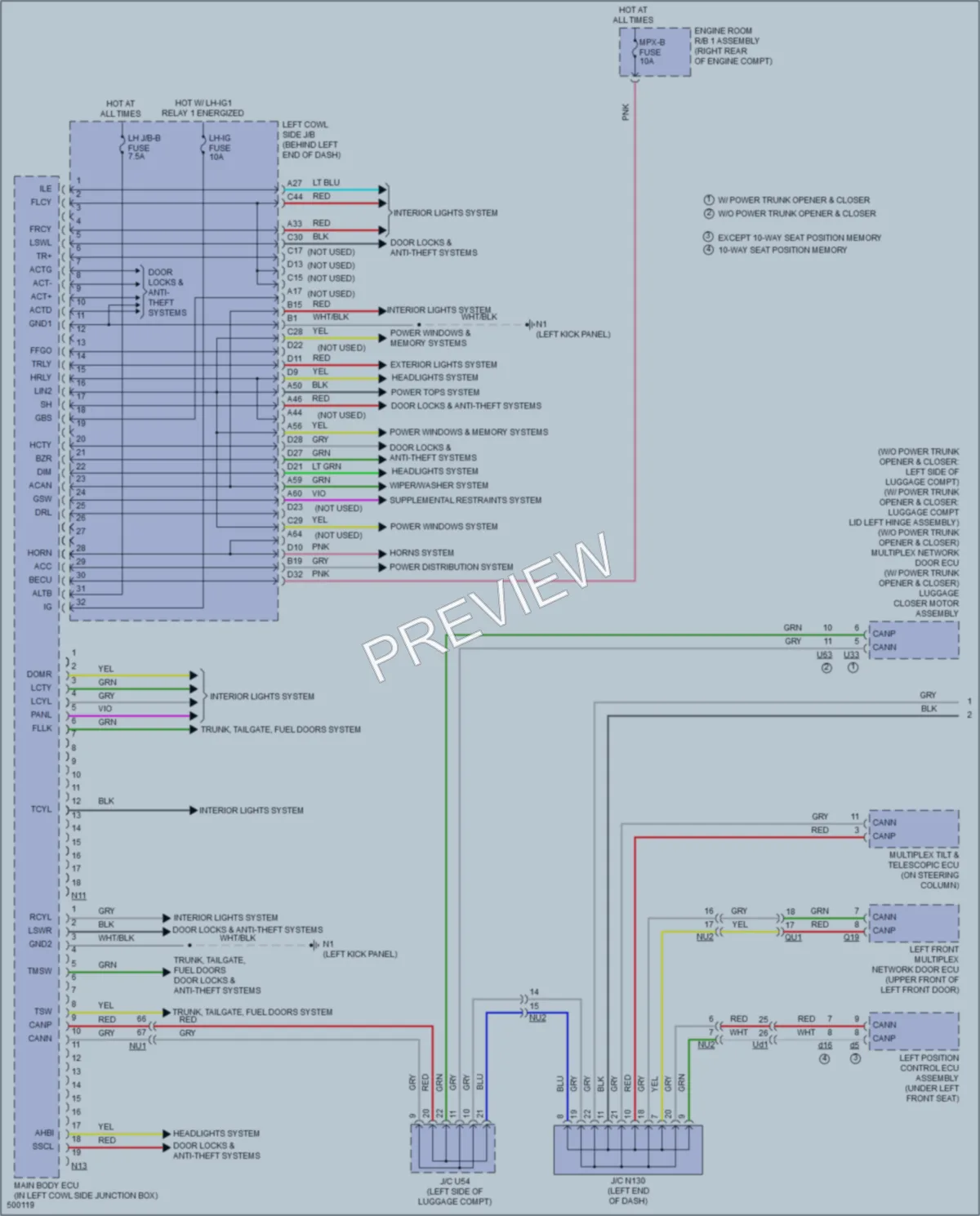 2016 Lexus GS200t Body Control Modules wiring diagram preview