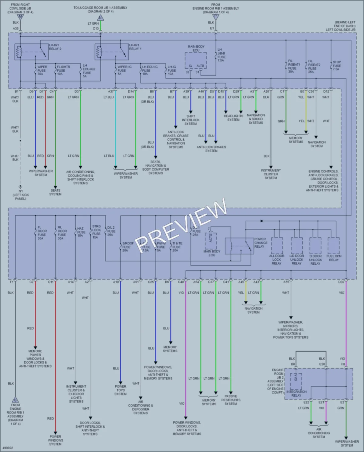 2016 Lexus GS200t Power Distribution wiring diagram preview