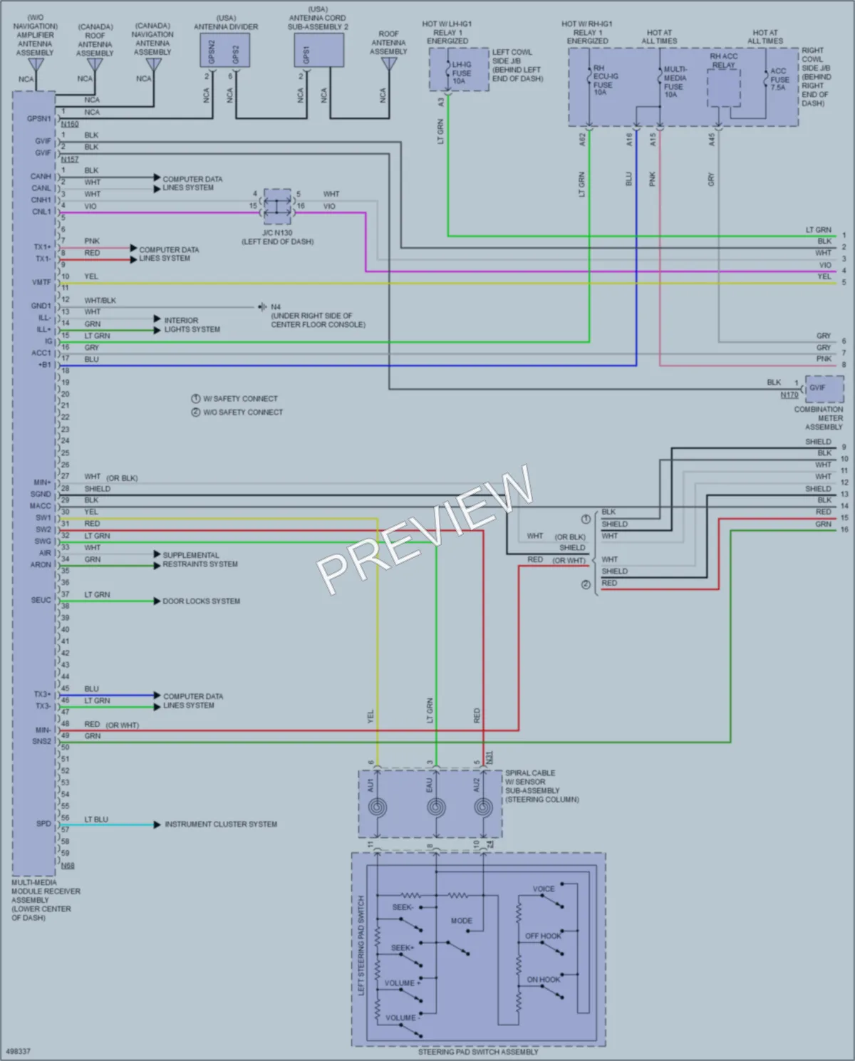 2016 Lexus GS200t Radio wiring diagram preview