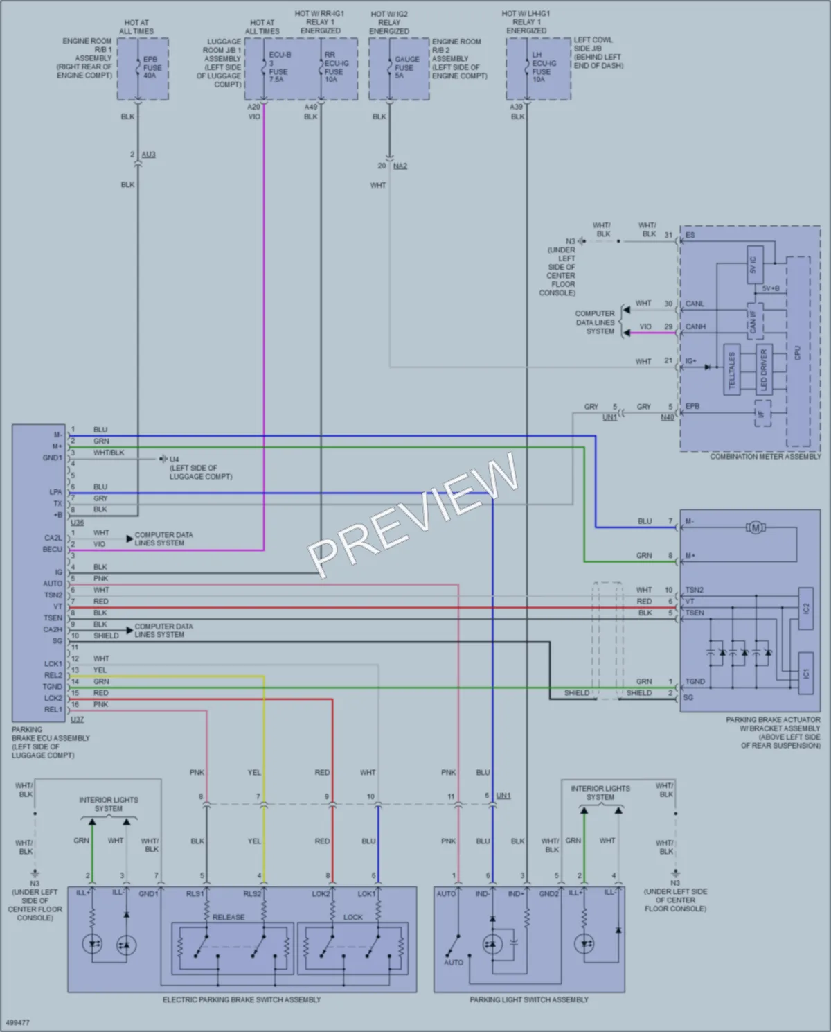2016 Lexus GS200t Shift Interlock wiring diagram preview