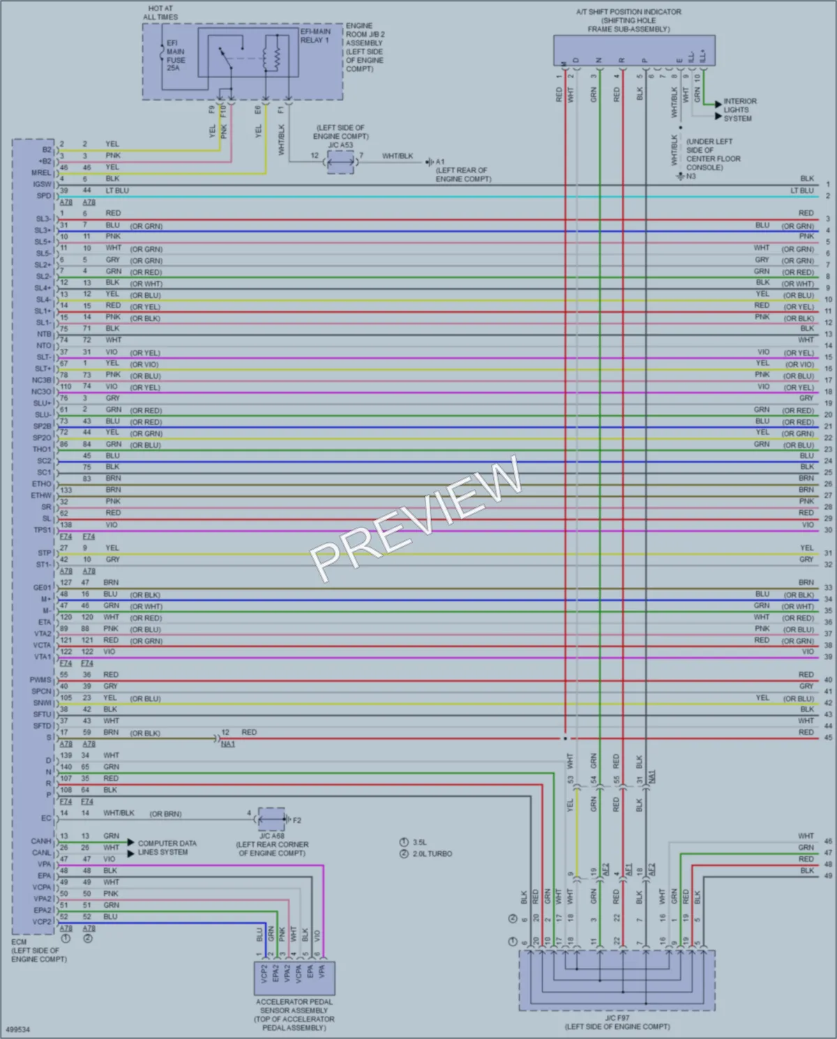 2016 Lexus GS200t Transmission wiring diagram preview