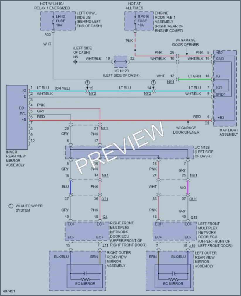 2016 Lexus GS350 Power Mirrors wiring diagram preview