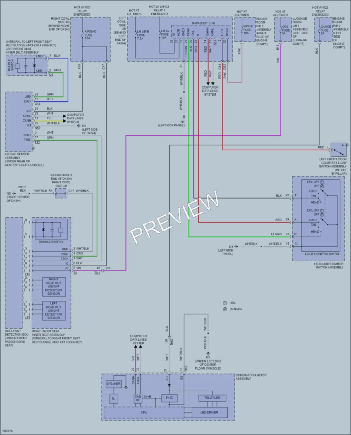 2016 Lexus GS350 Warning Systems wiring diagram preview