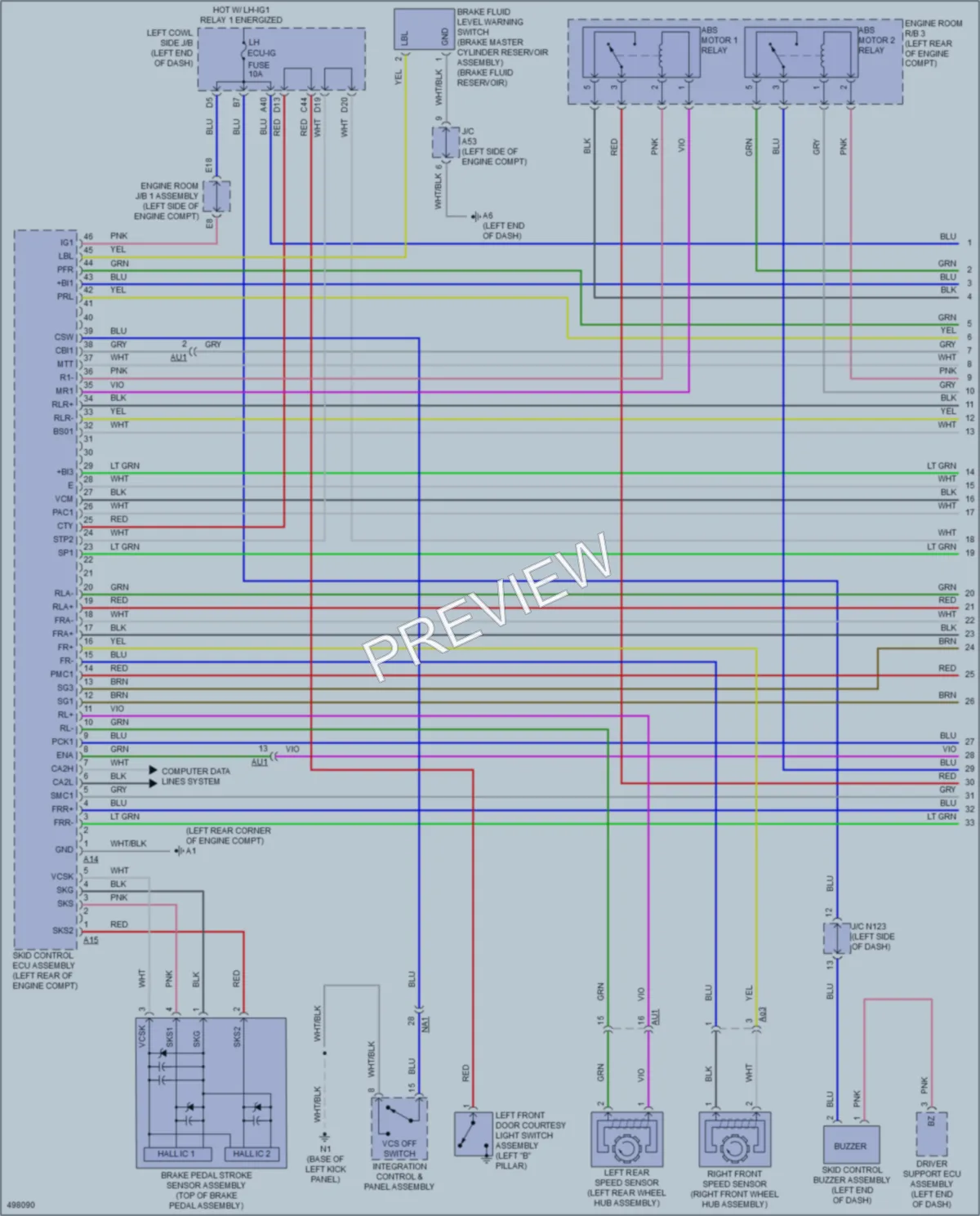 2016 Lexus GS450h Anti Lock Brakes wiring diagram preview