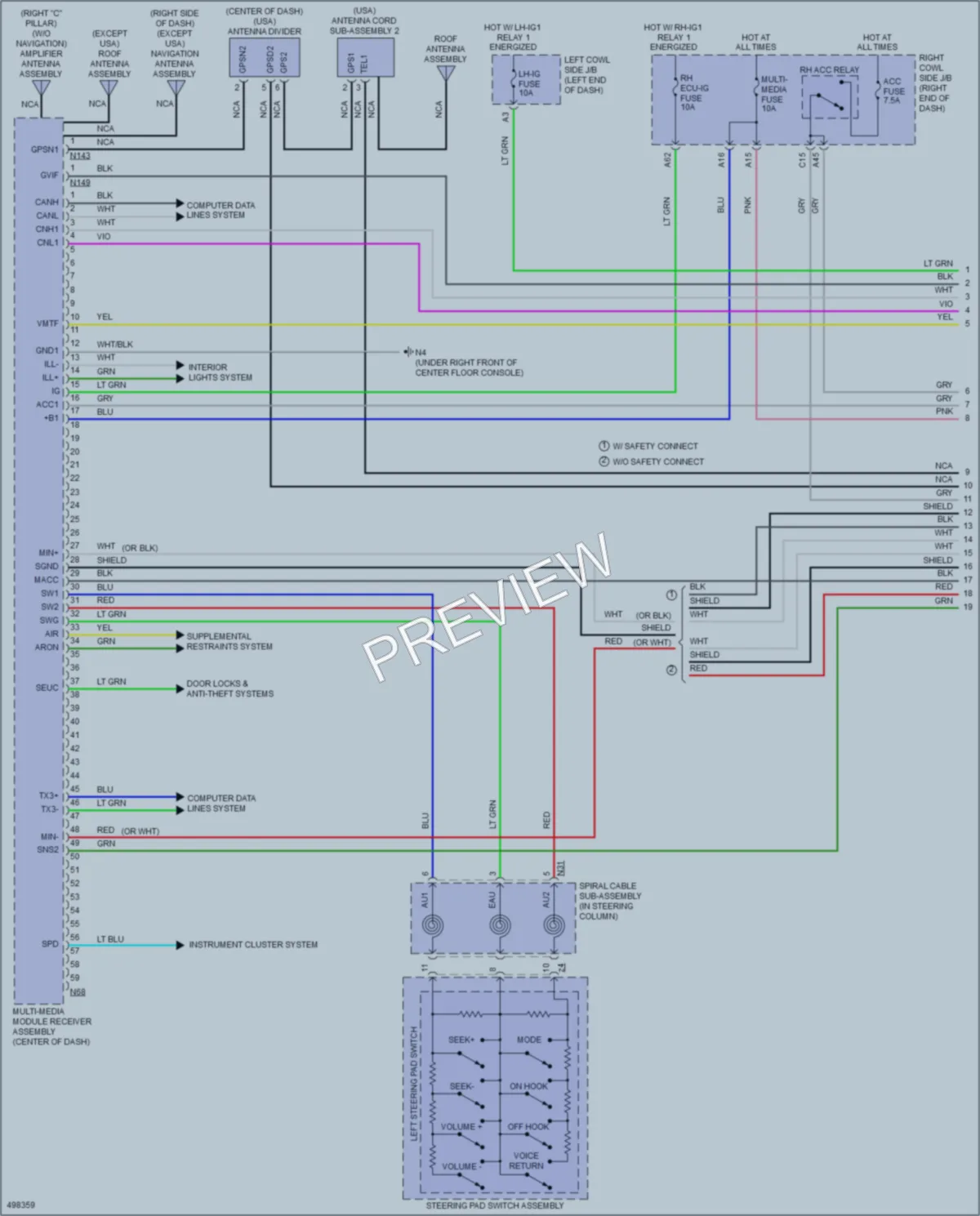 2016 Lexus GS450h Radio wiring diagram preview