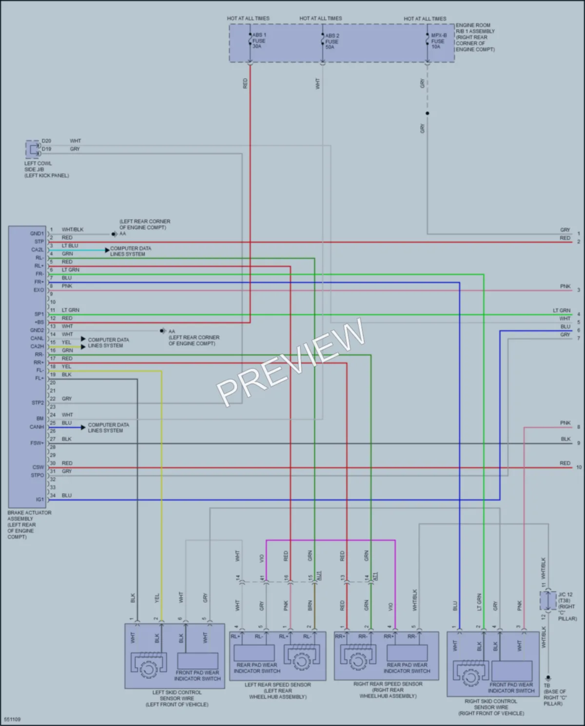 2016 Lexus GSF Anti Lock Brakes wiring diagram preview