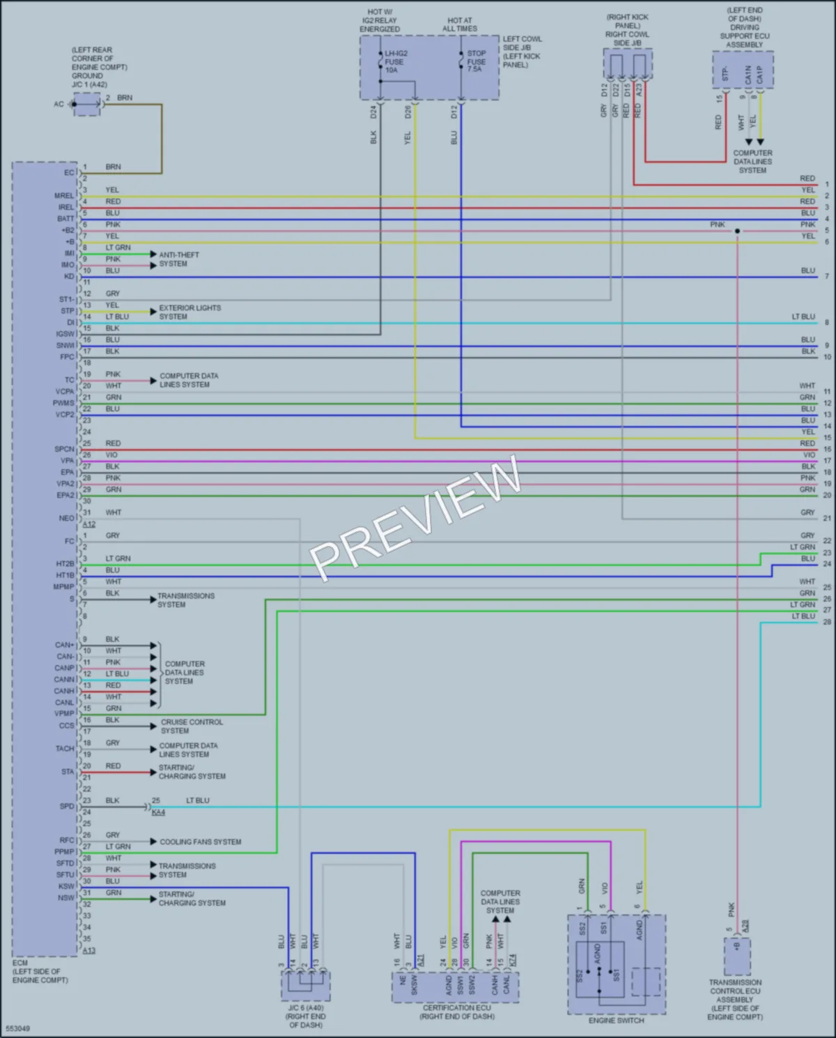 2016 Lexus GSF Engine Performance wiring diagram preview