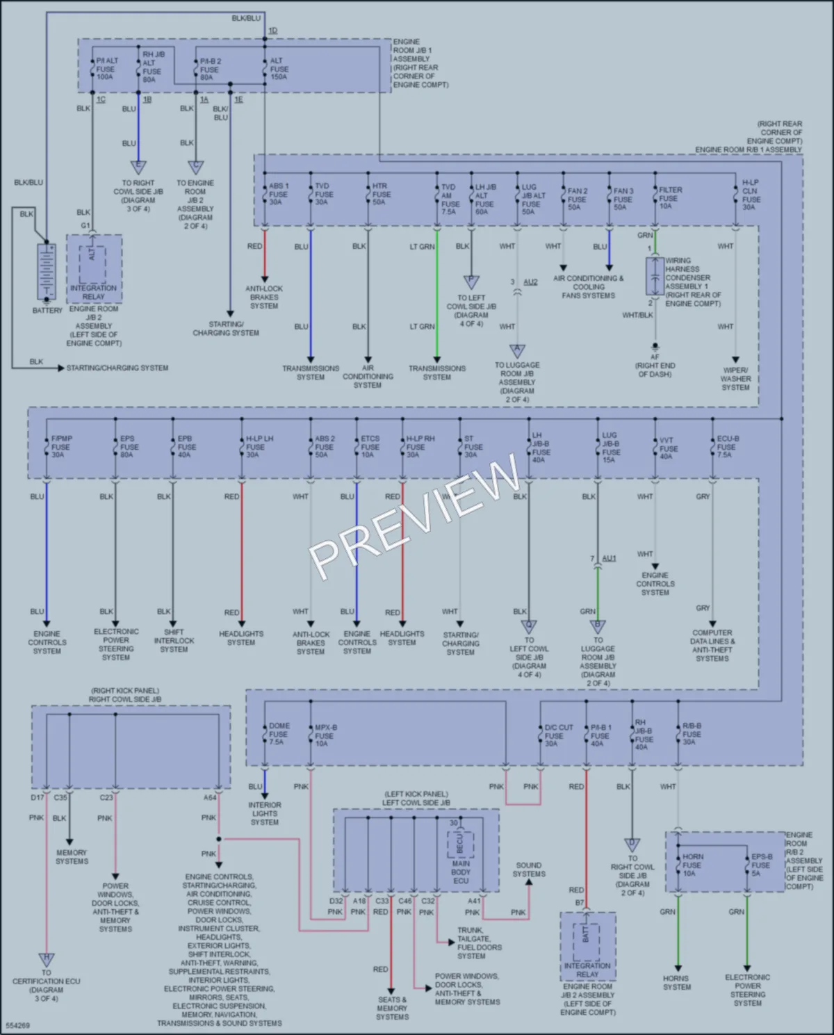 2016 Lexus GSF Power Distribution wiring diagram preview