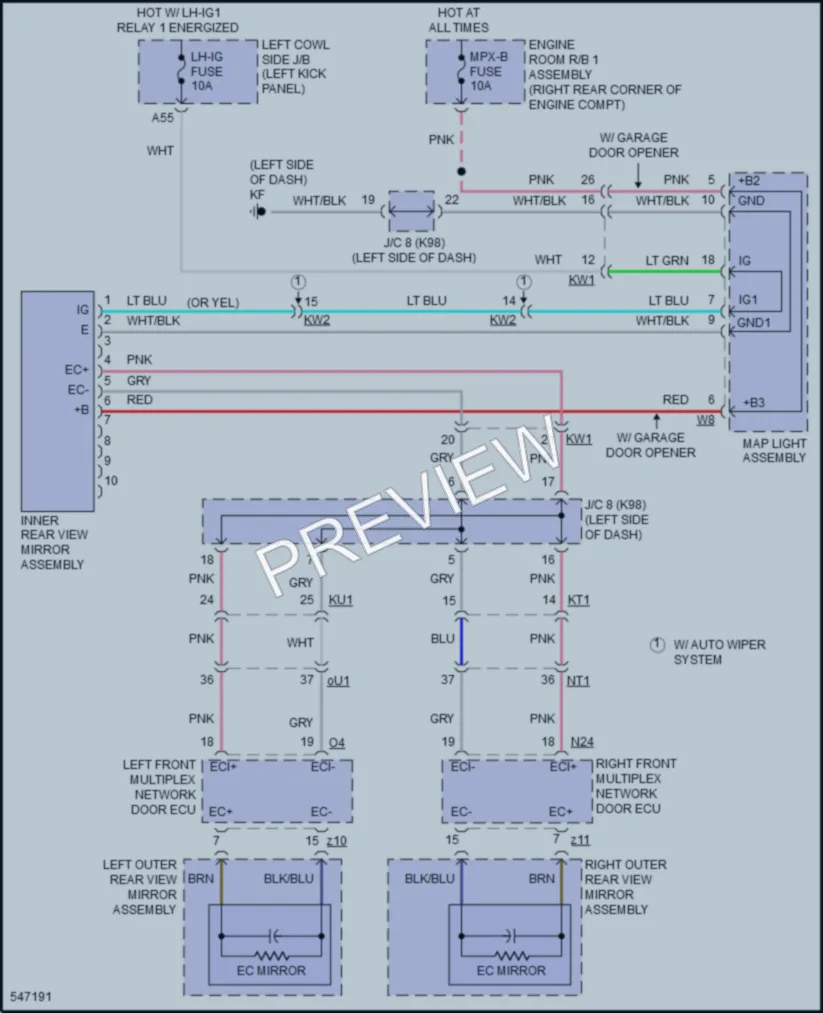 2016 Lexus GSF Power Mirrors wiring diagram preview