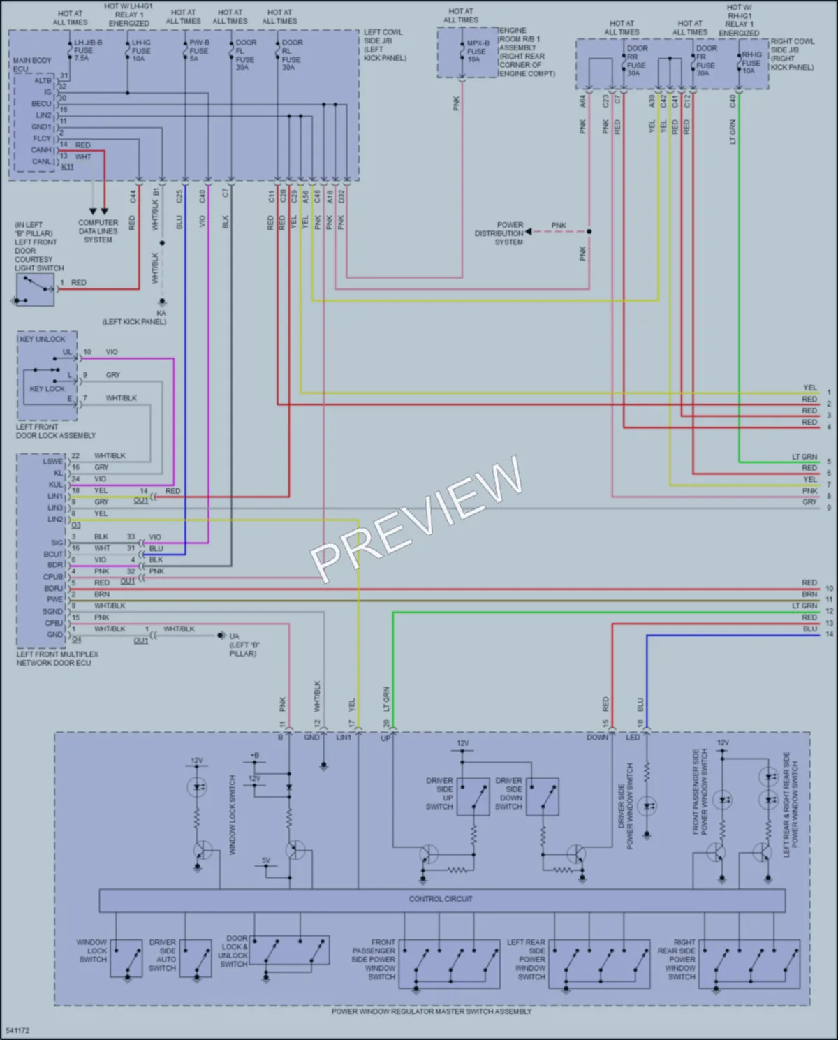 2016 Lexus GSF Power Windows wiring diagram preview