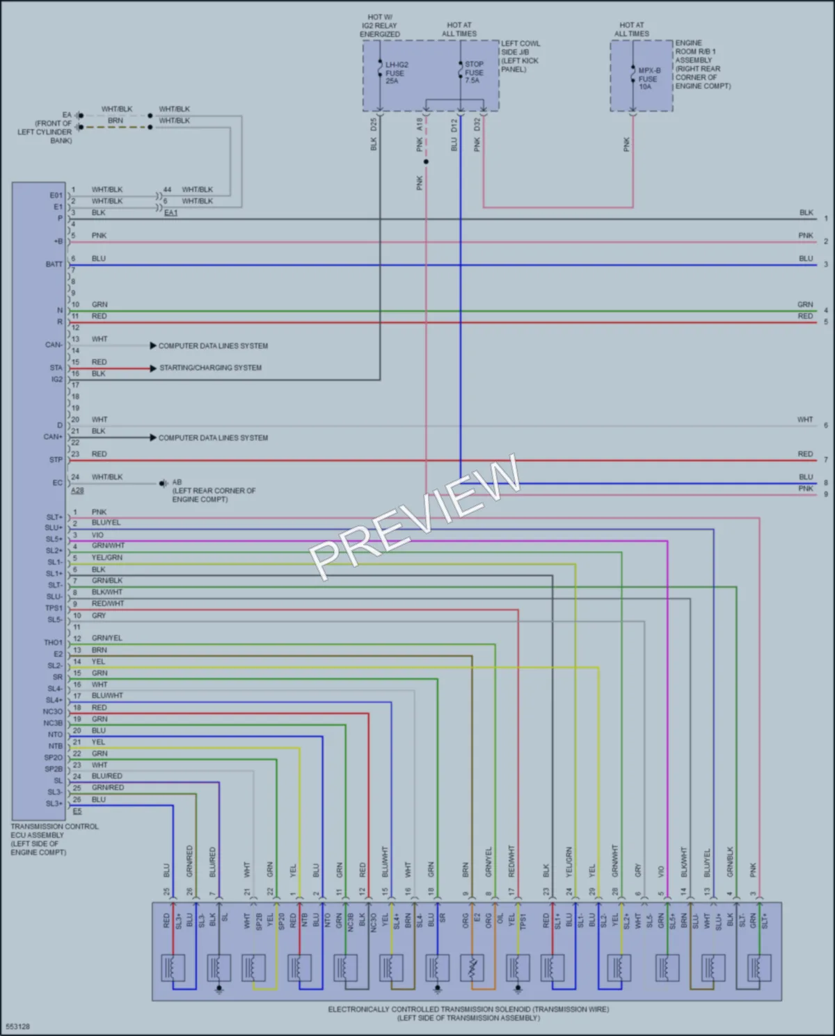 2016 Lexus GSF Transmission wiring diagram preview
