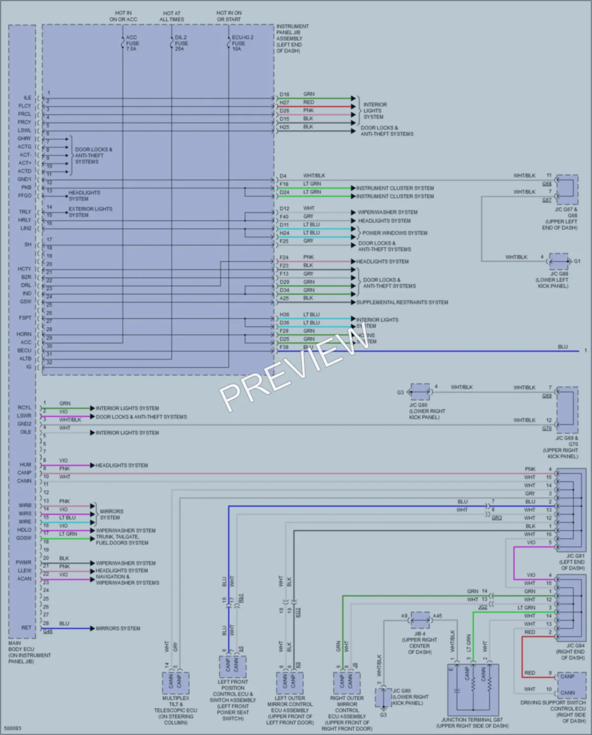 2016 Lexus GX460 Body Control Modules wiring diagram preview