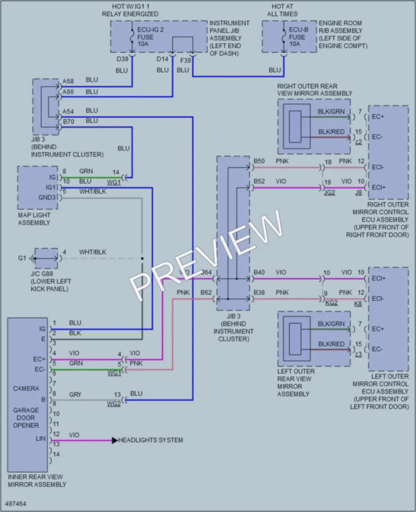 2016 Lexus GX460 Power Mirrors wiring diagram preview