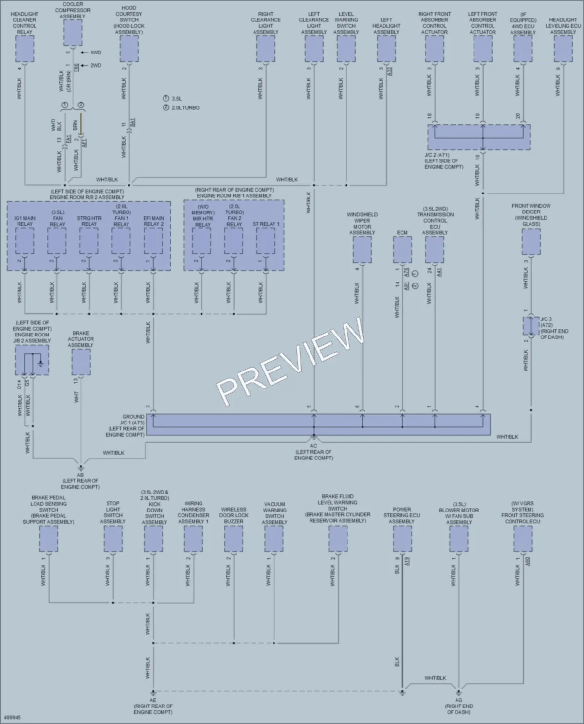 2016 Lexus IS200t Ground Distribution wiring diagram preview
