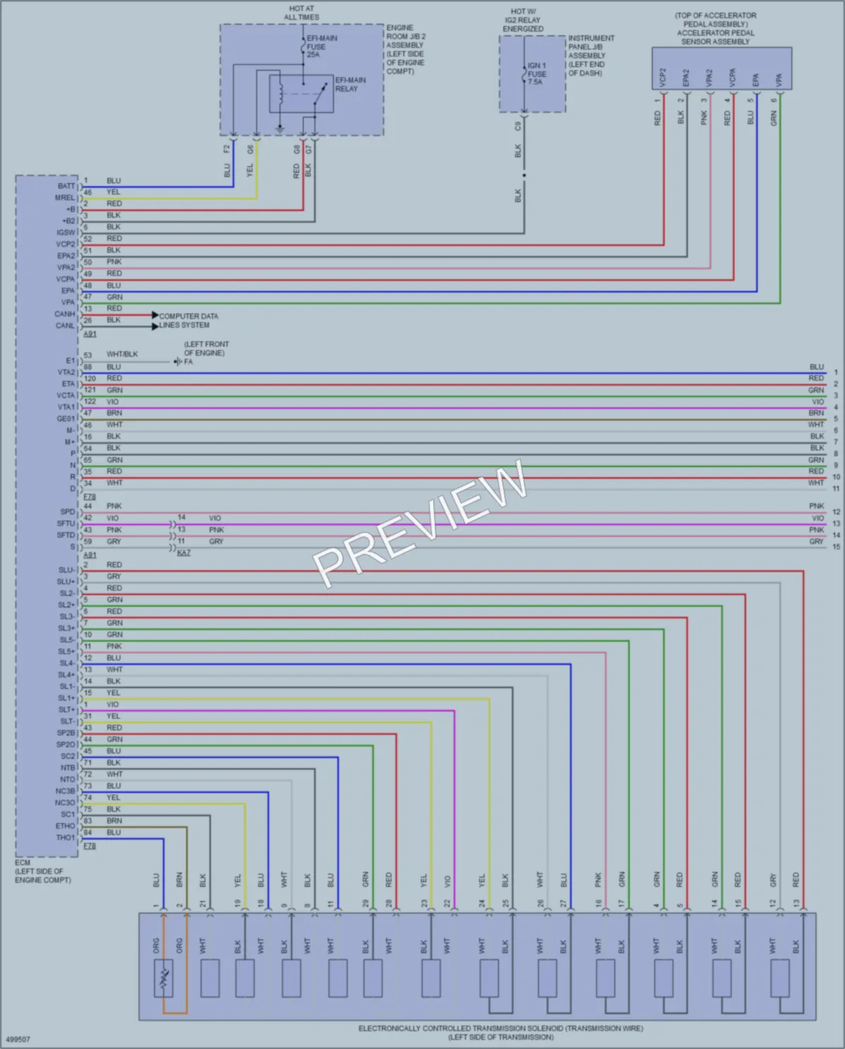 2016 Lexus IS200t Transmission wiring diagram preview