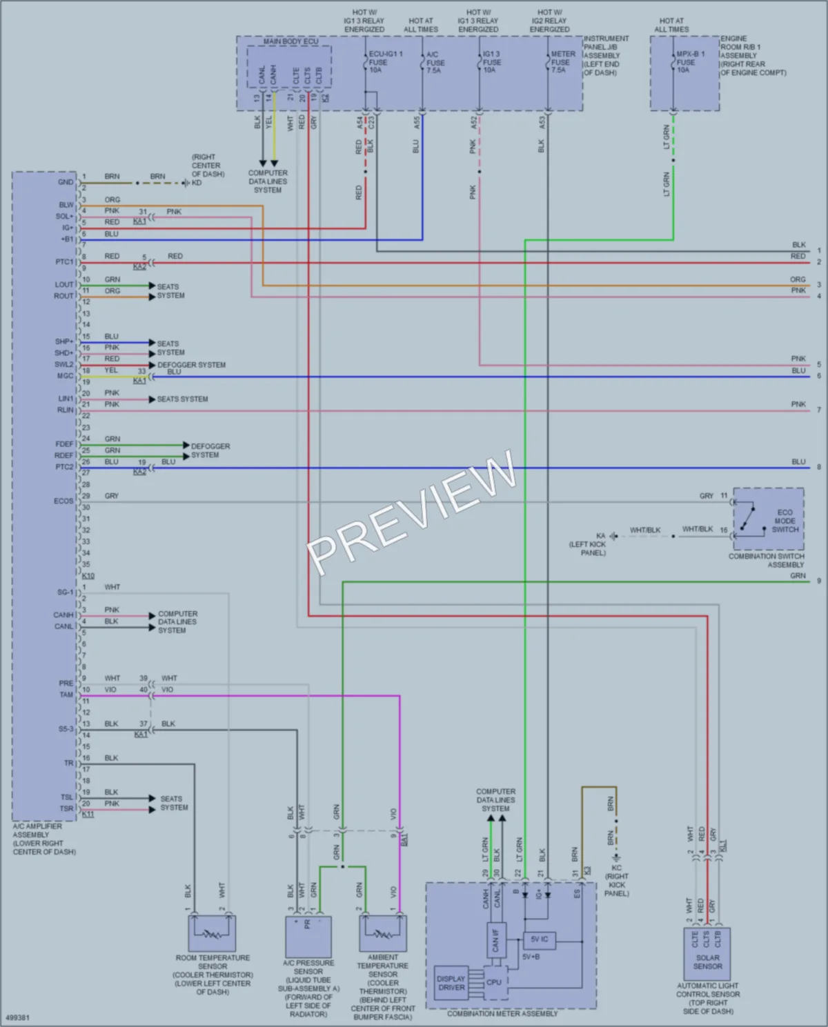 2016 Lexus IS300 Air Conditioning wiring diagram preview