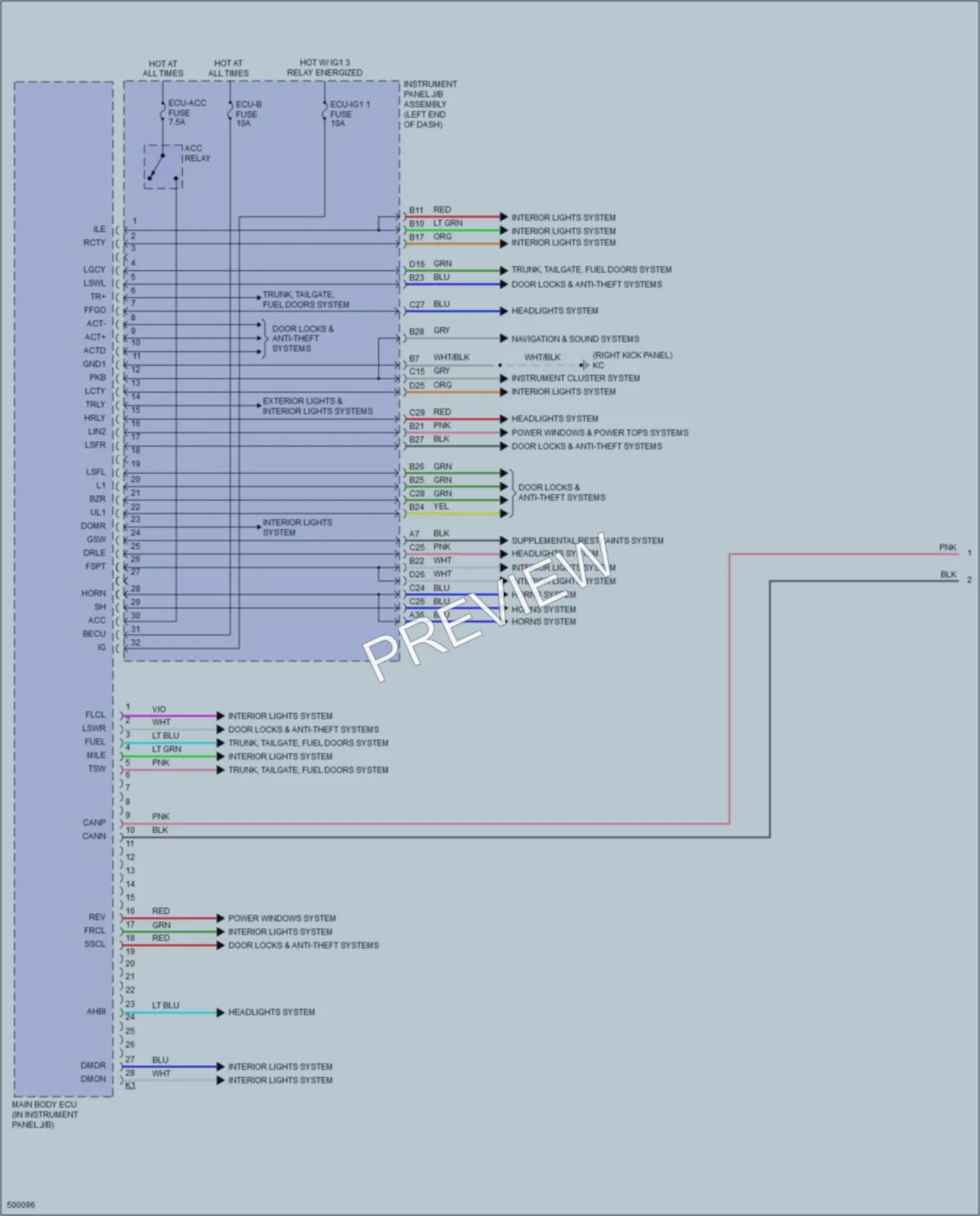 2016 Lexus IS300 Body Control Modules wiring diagram preview
