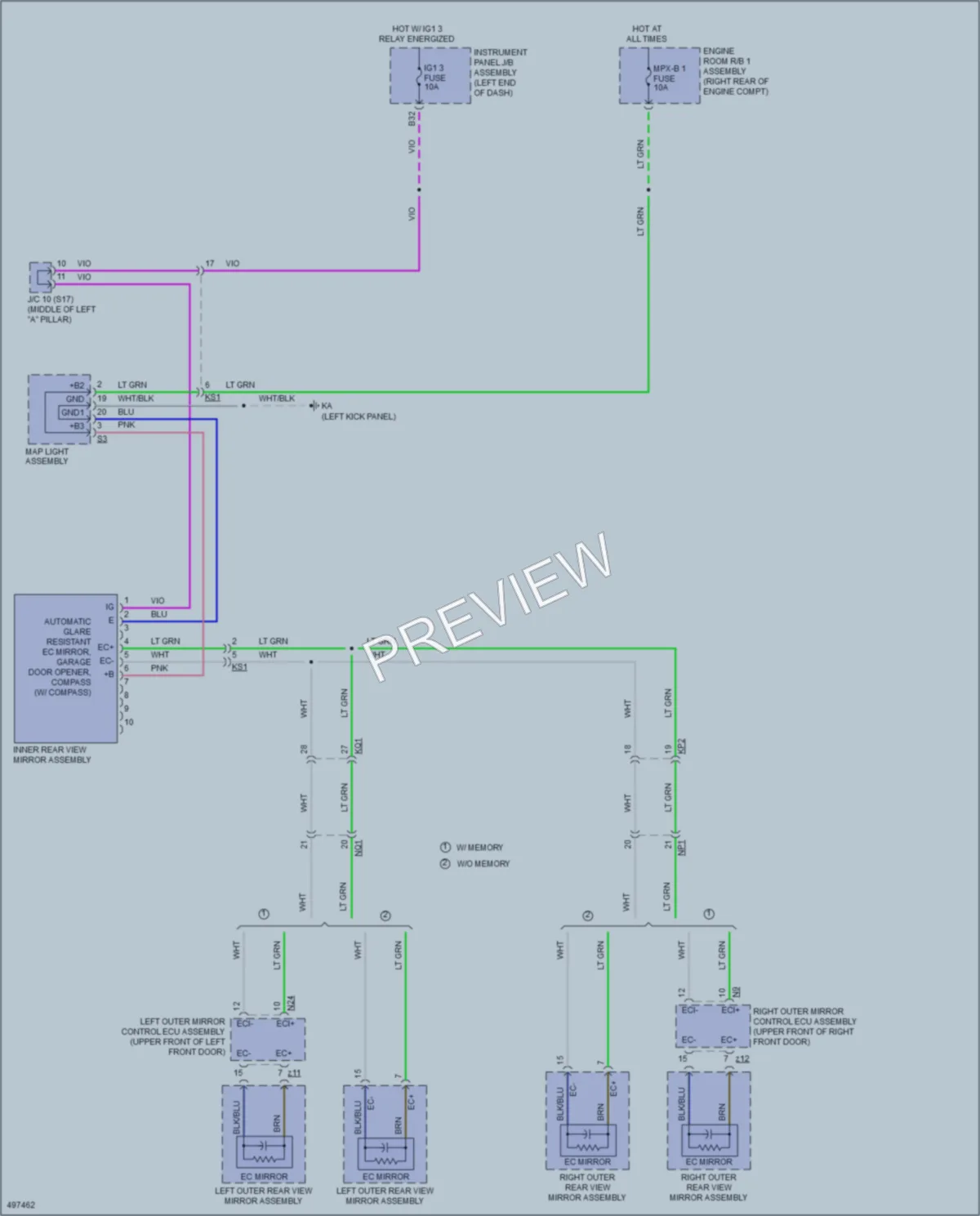 2016 Lexus IS300 Power Mirrors wiring diagram preview