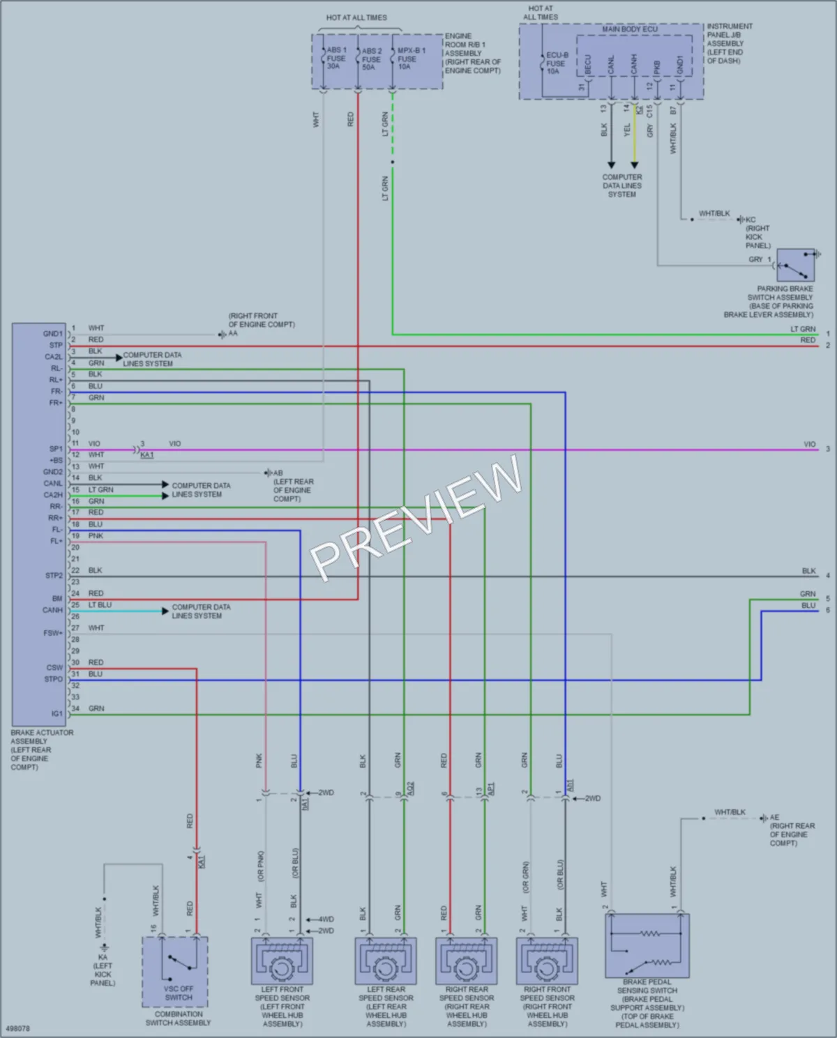 2016 Lexus IS350 Anti Lock Brakes wiring diagram preview