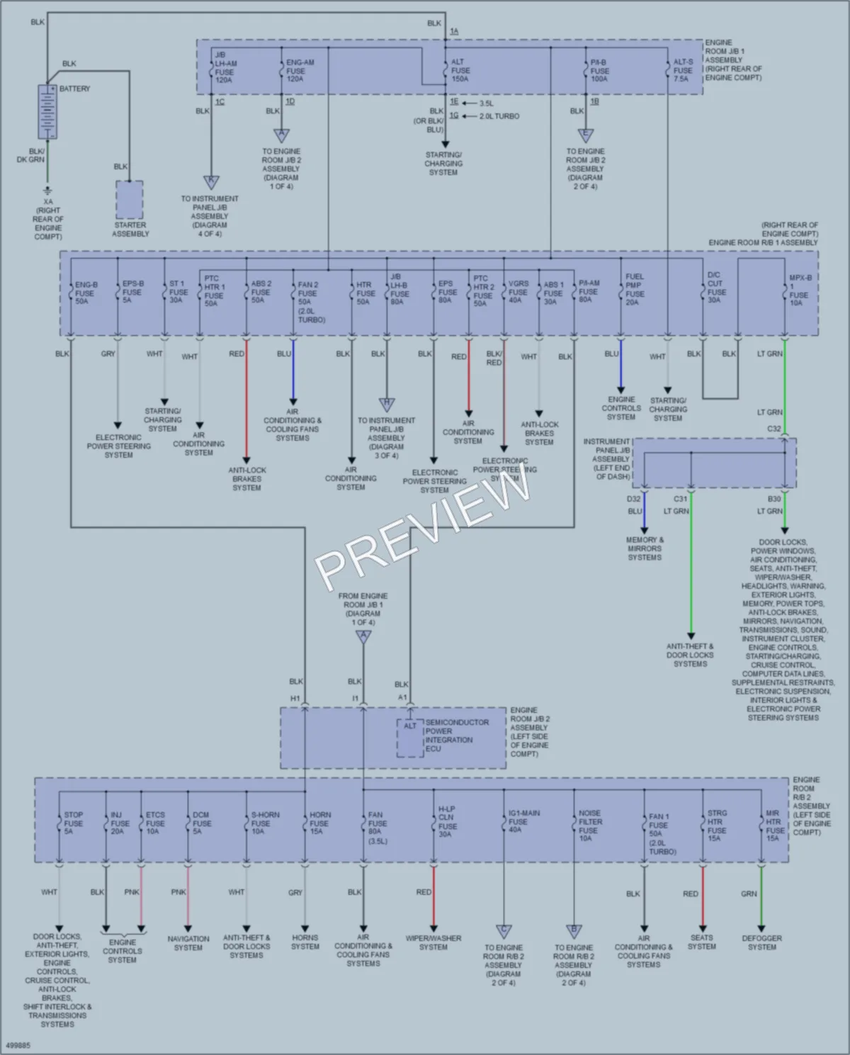 2016 Lexus IS350 Power Distribution wiring diagram preview