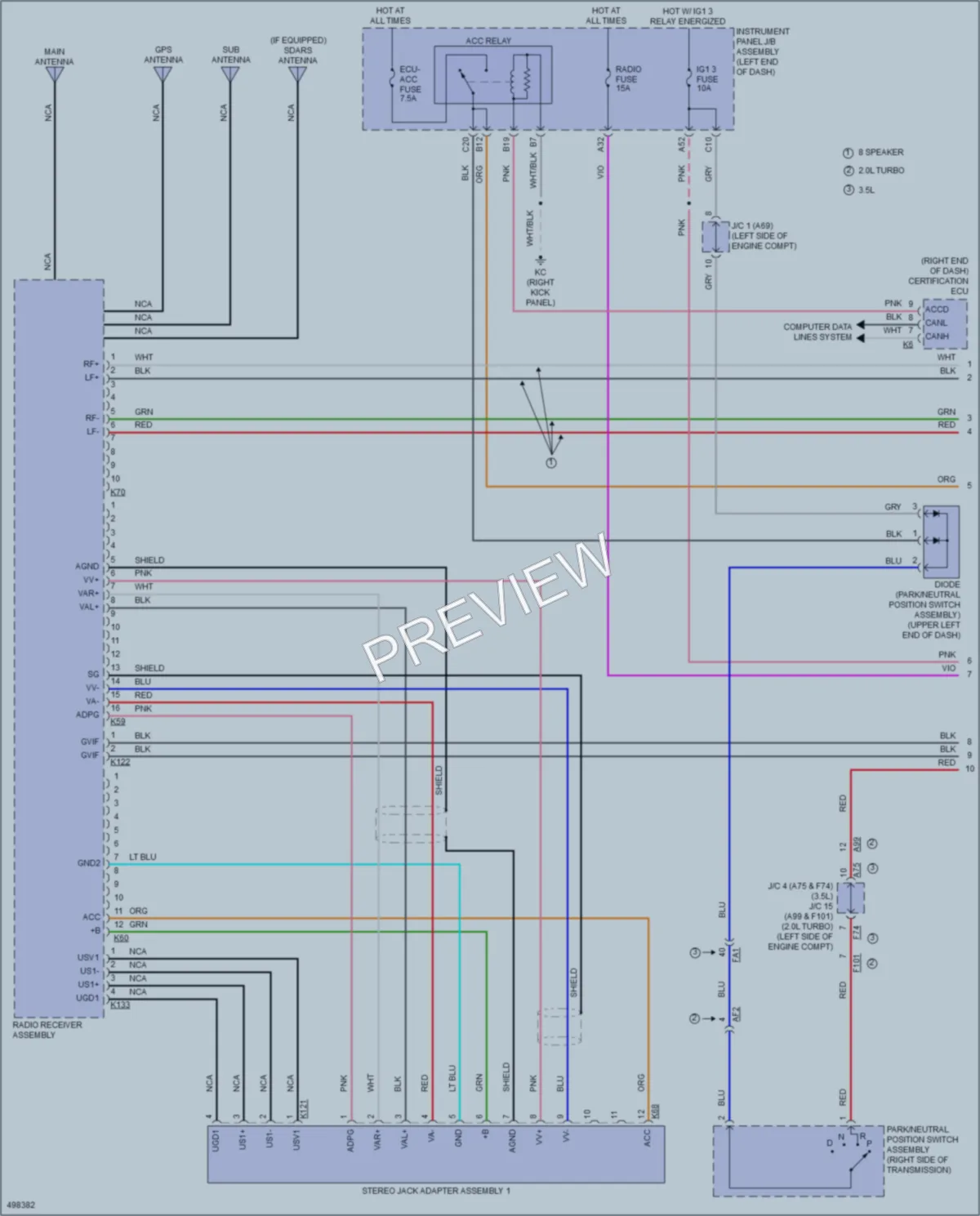 2016 Lexus IS350 Radio wiring diagram preview