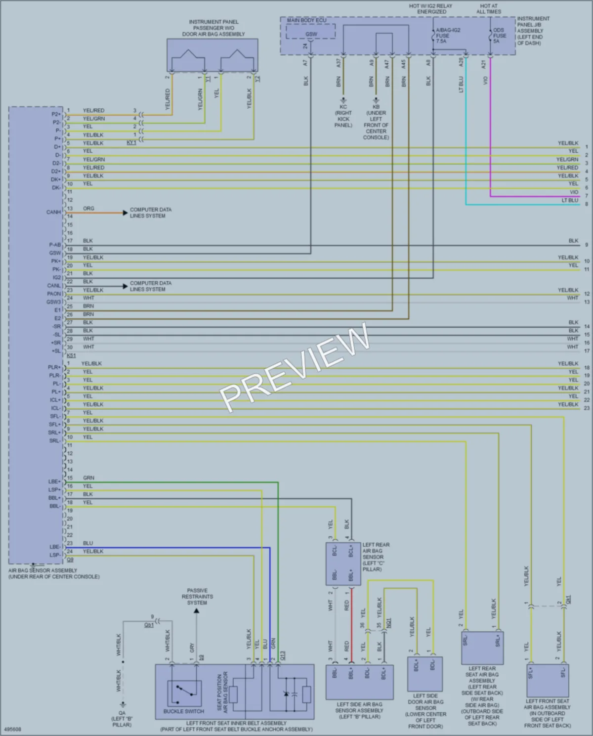 2016 Lexus IS350 Supplemental Restraints wiring diagram preview