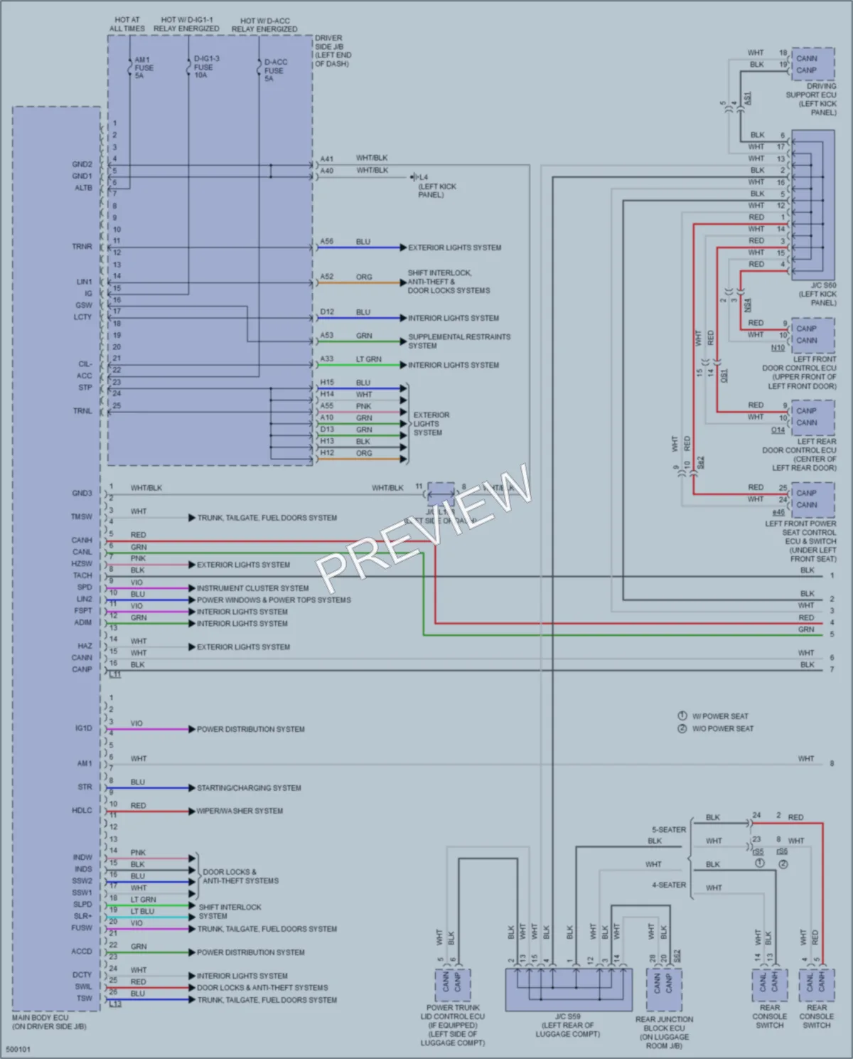 2016 Lexus LS460 Body Control Modules wiring diagram preview