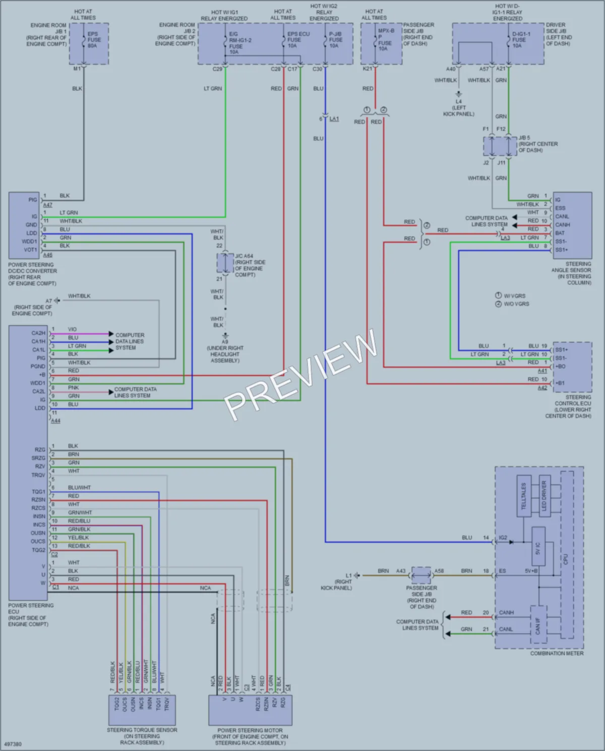 2016 Lexus LS460 Electronic Power Steering wiring diagram preview