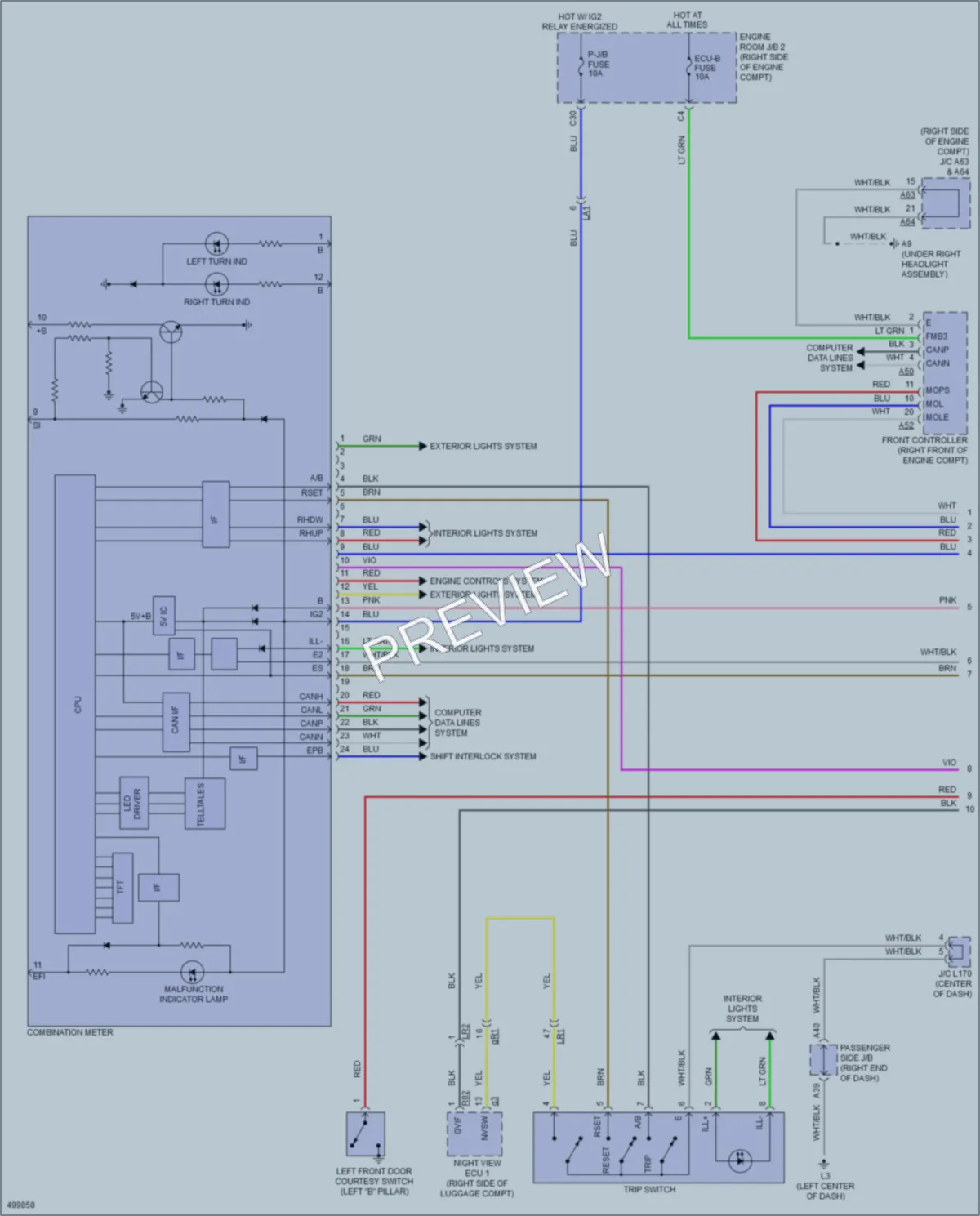 2016 Lexus LS460 Instrument Cluster wiring diagram preview