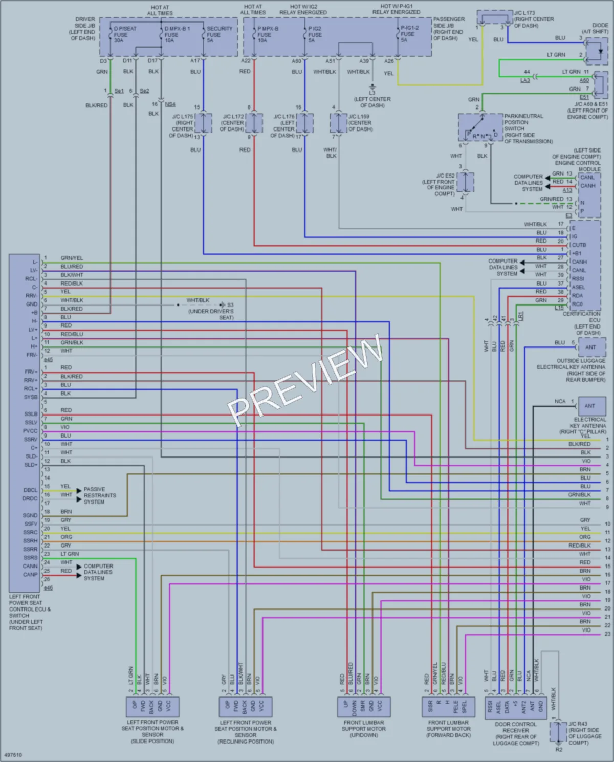 2016 Lexus LS460 Memory Systems wiring diagram preview
