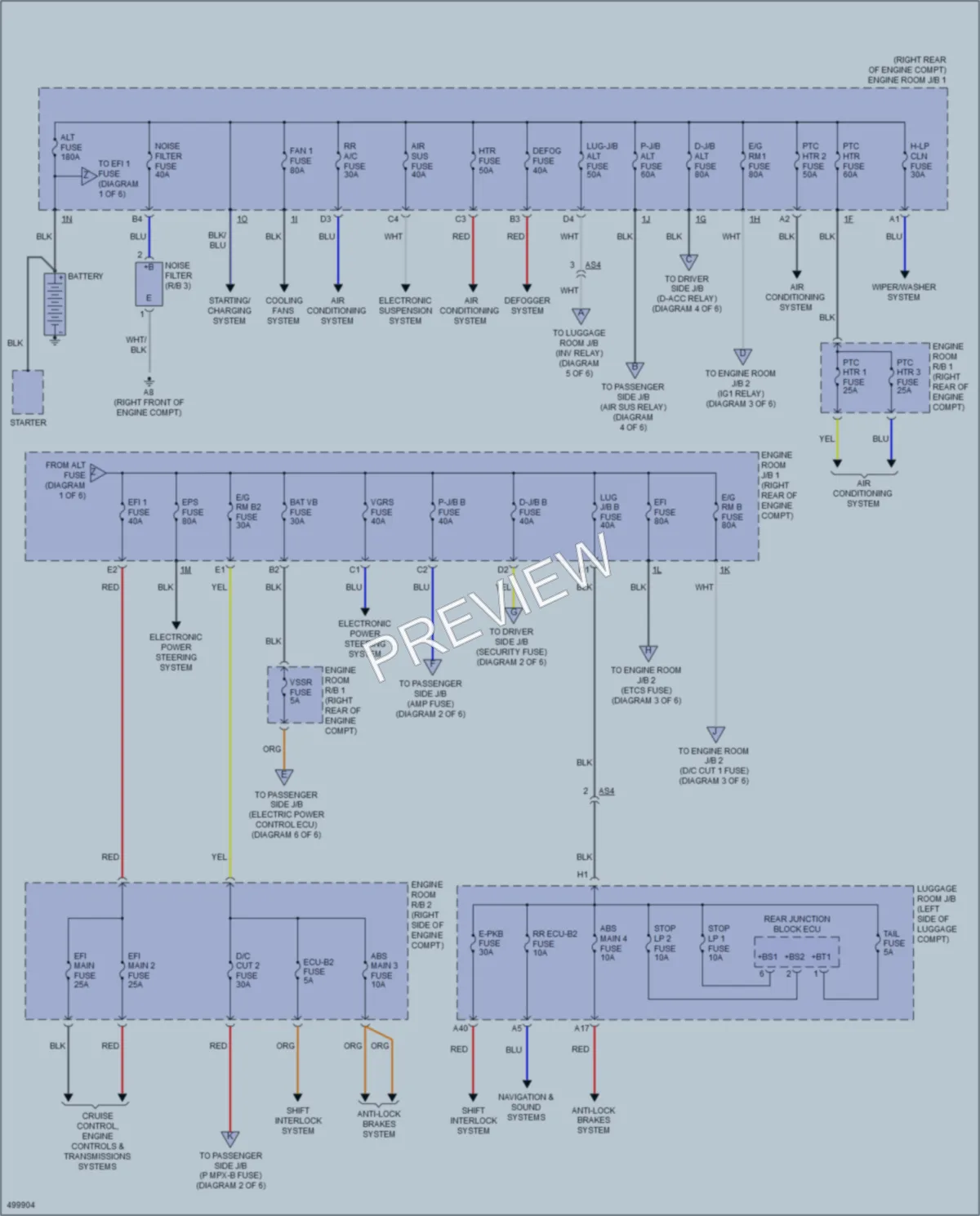 2016 Lexus LS460 Power Distribution wiring diagram preview