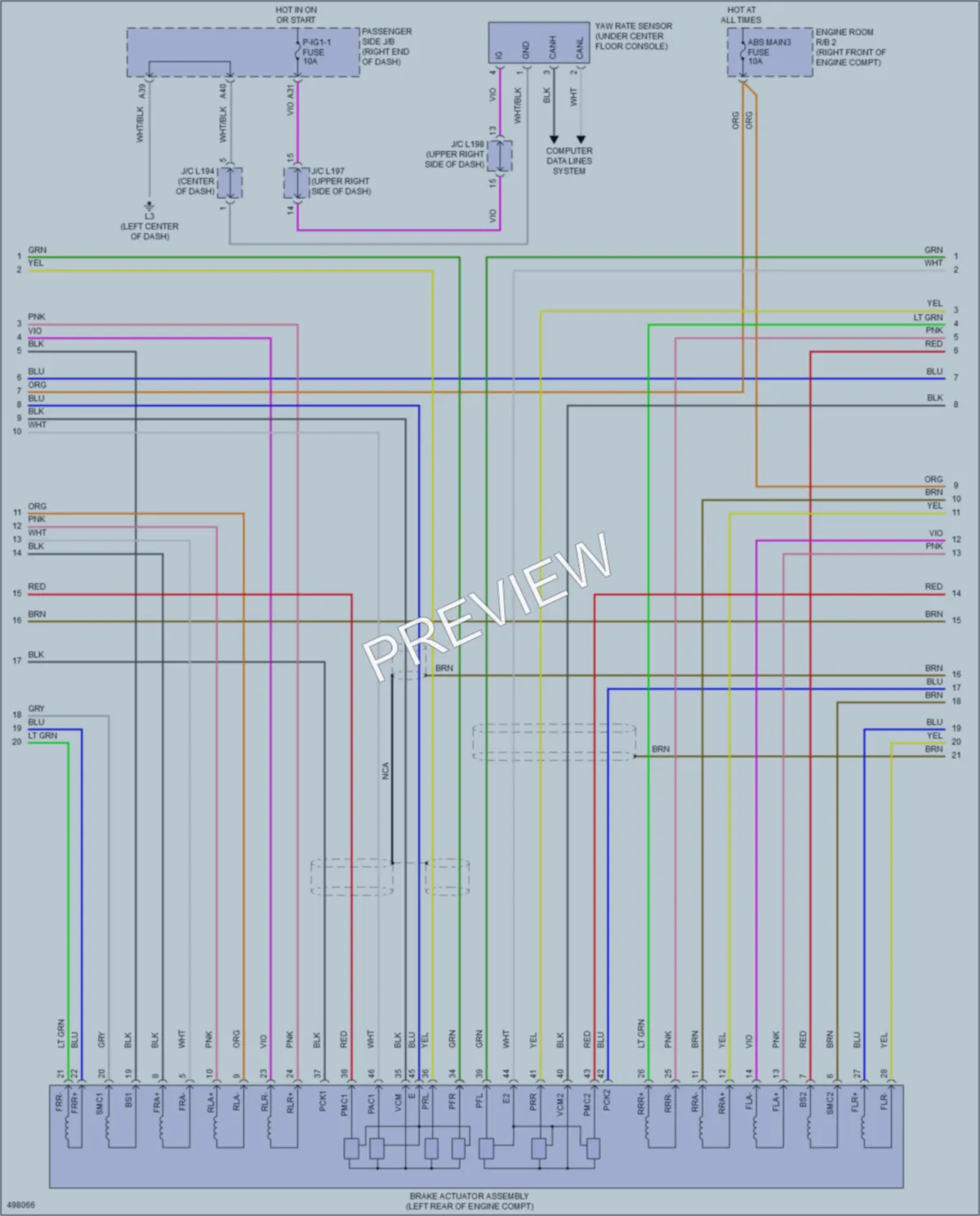 2016 Lexus LS600h Anti Lock Brakes wiring diagram preview
