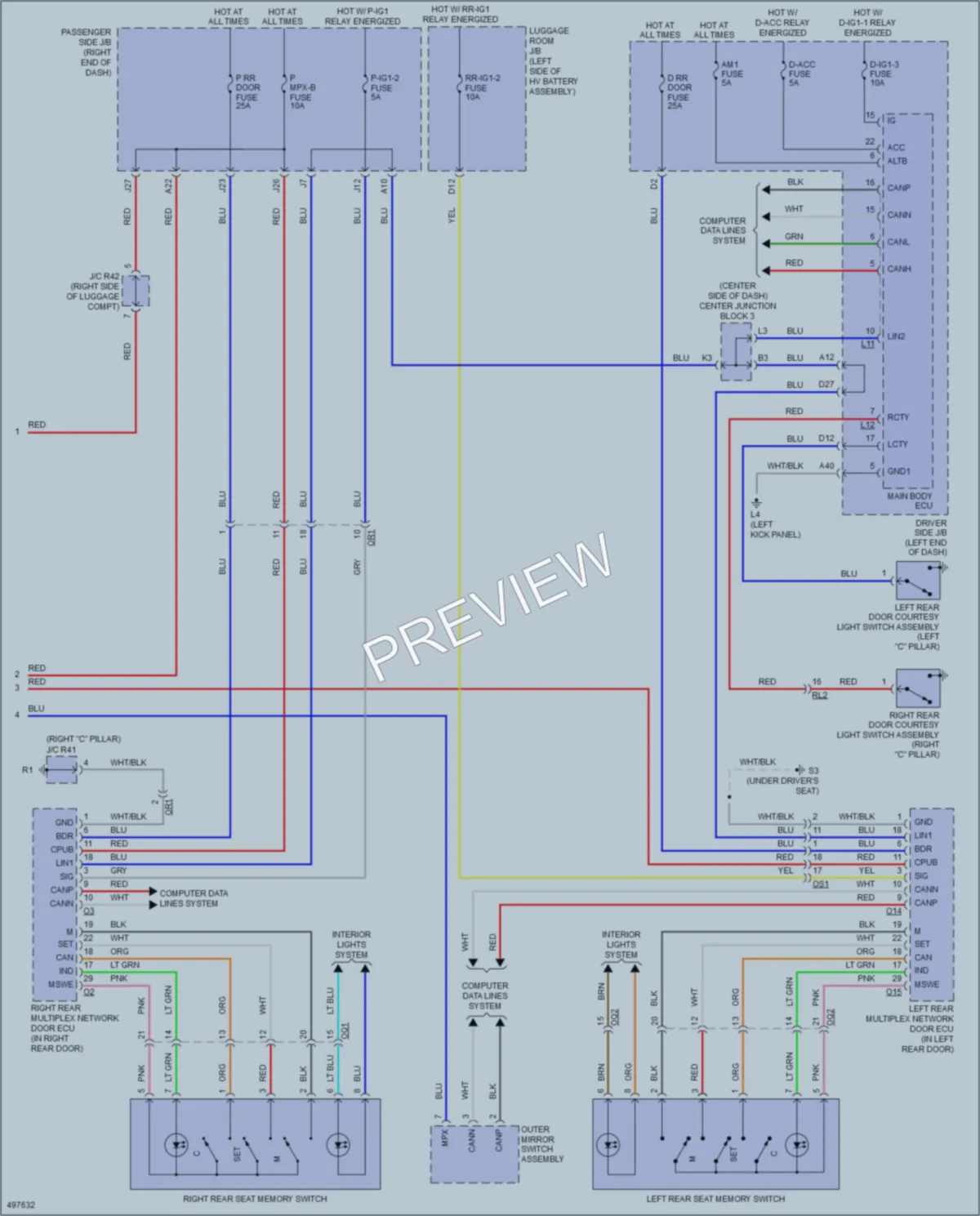 2016 Lexus LS600h Memory Systems wiring diagram preview