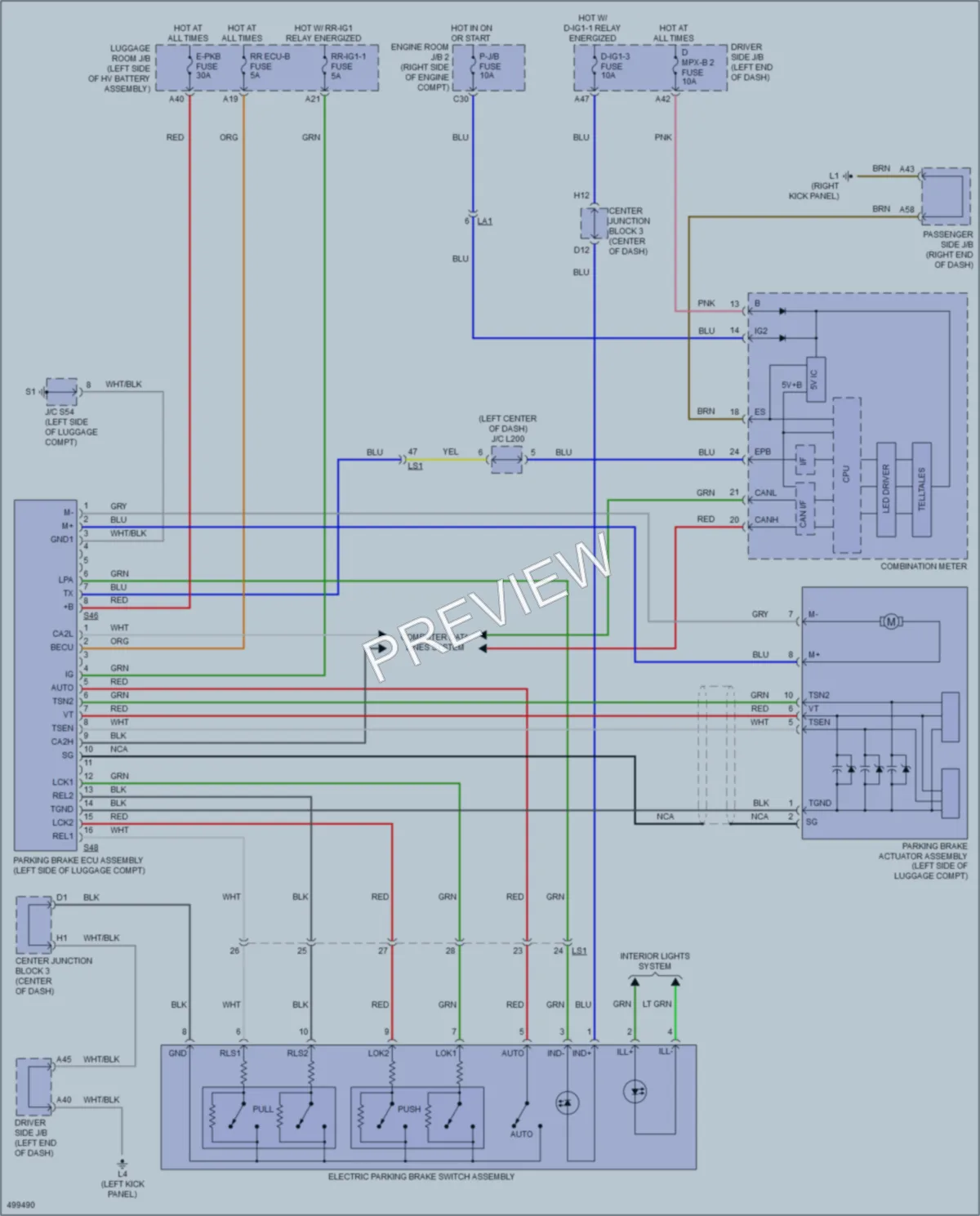 2016 Lexus LS600h Shift Interlock wiring diagram preview