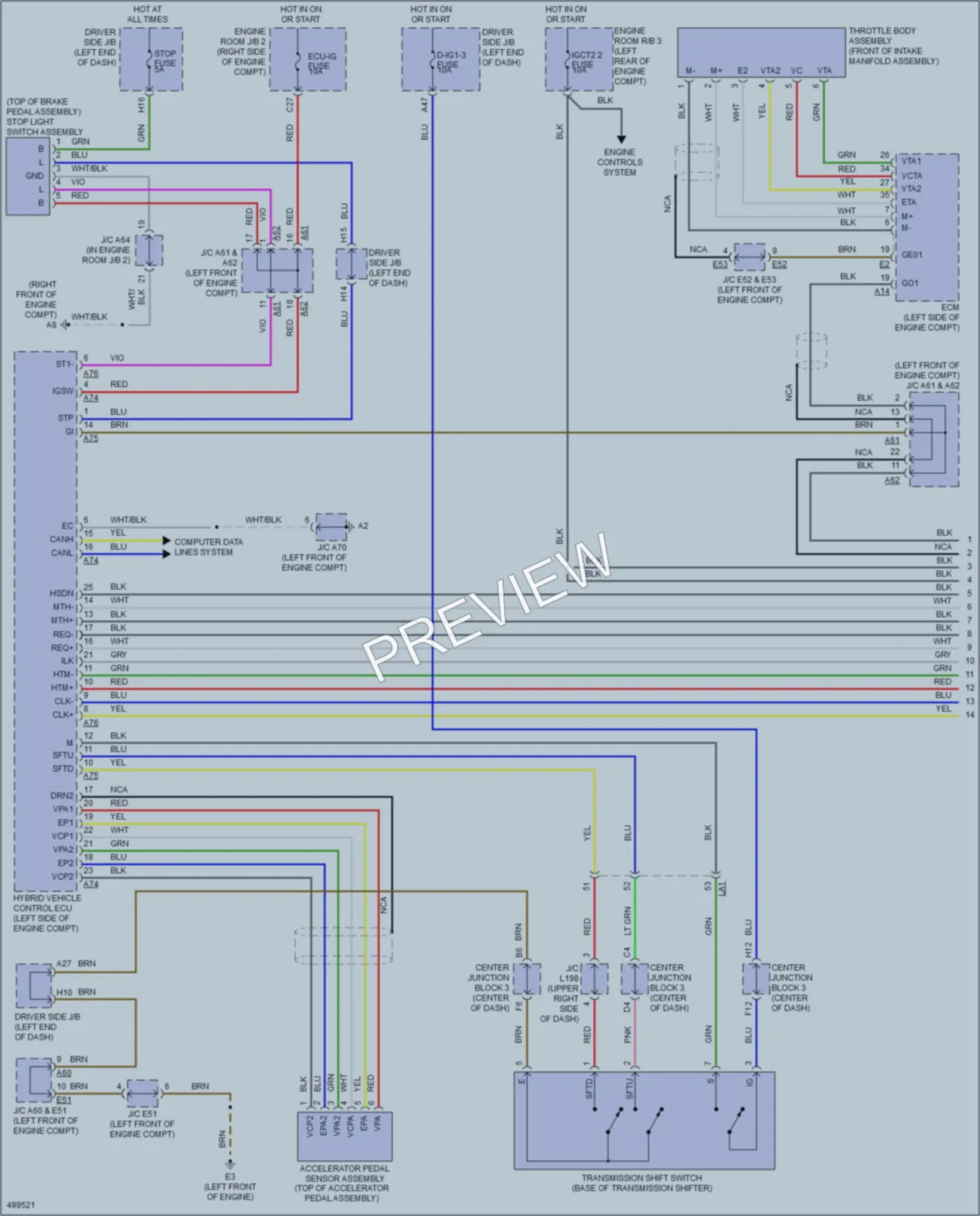 2016 Lexus LS600h Transmission wiring diagram preview