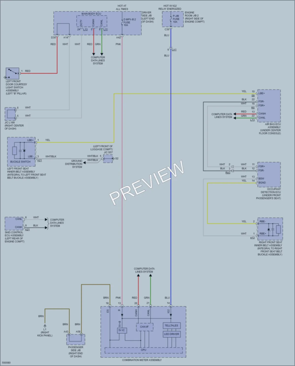 2016 Lexus LS600h Warning Systems wiring diagram preview