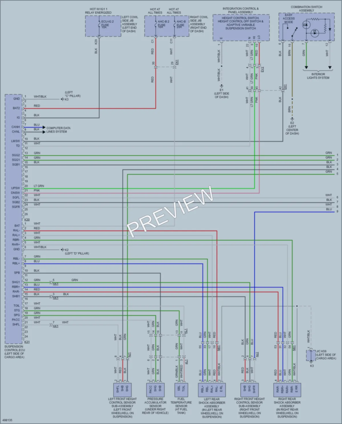 2016 Lexus LX570 Electronic Suspension wiring diagram preview