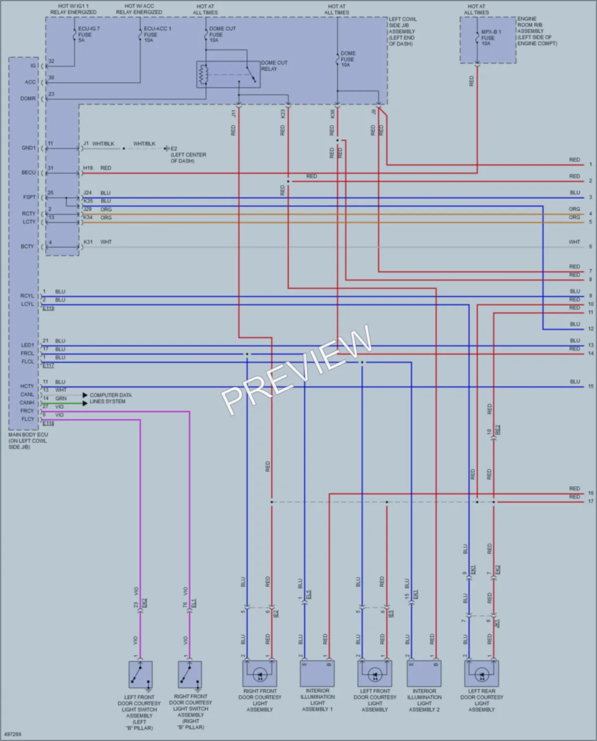 2016 Lexus LX570 Interior Lights wiring diagram preview