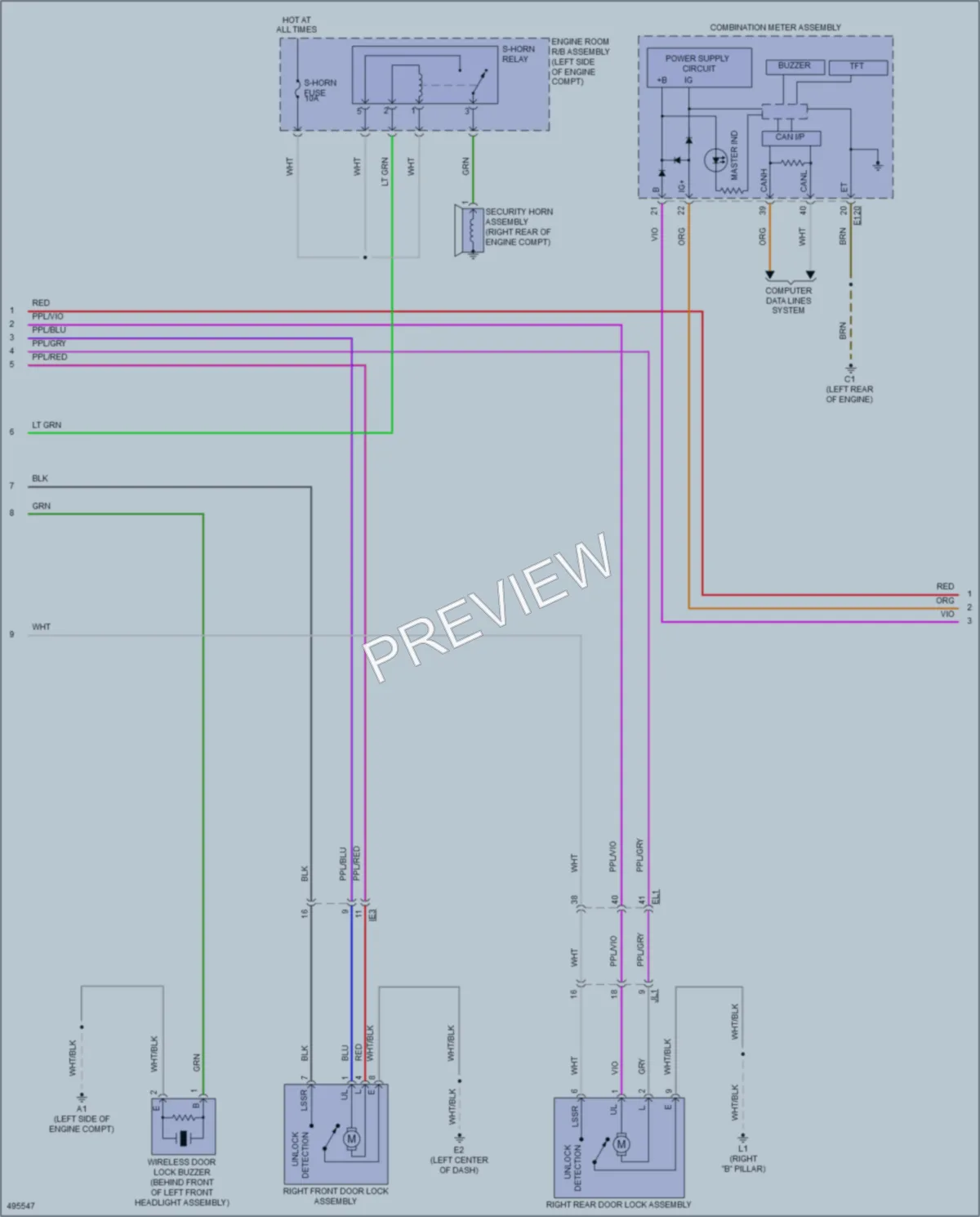 2016 Lexus LX570 Power Door Locks wiring diagram preview