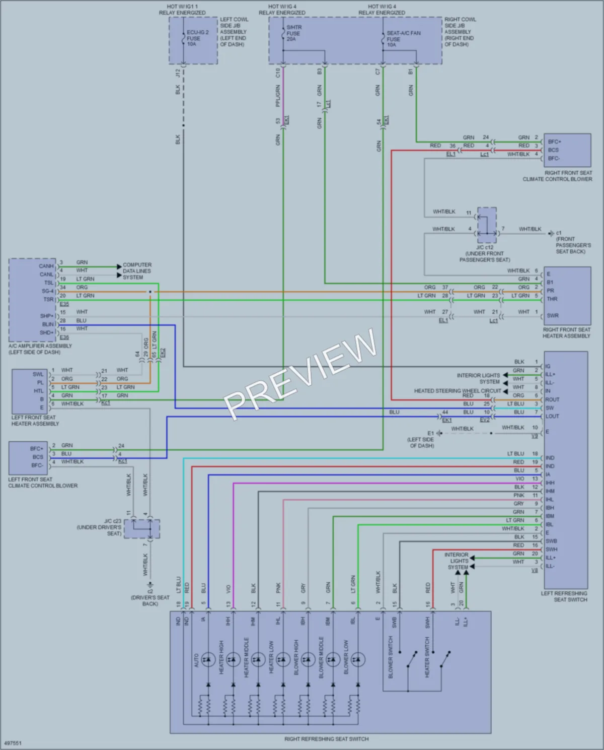 2016 Lexus LX570 Power Seats wiring diagram preview