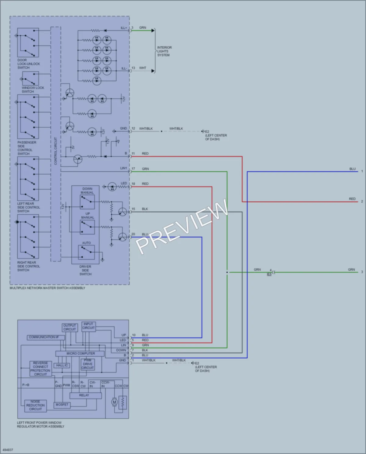 2016 Lexus LX570 Power Windows wiring diagram preview