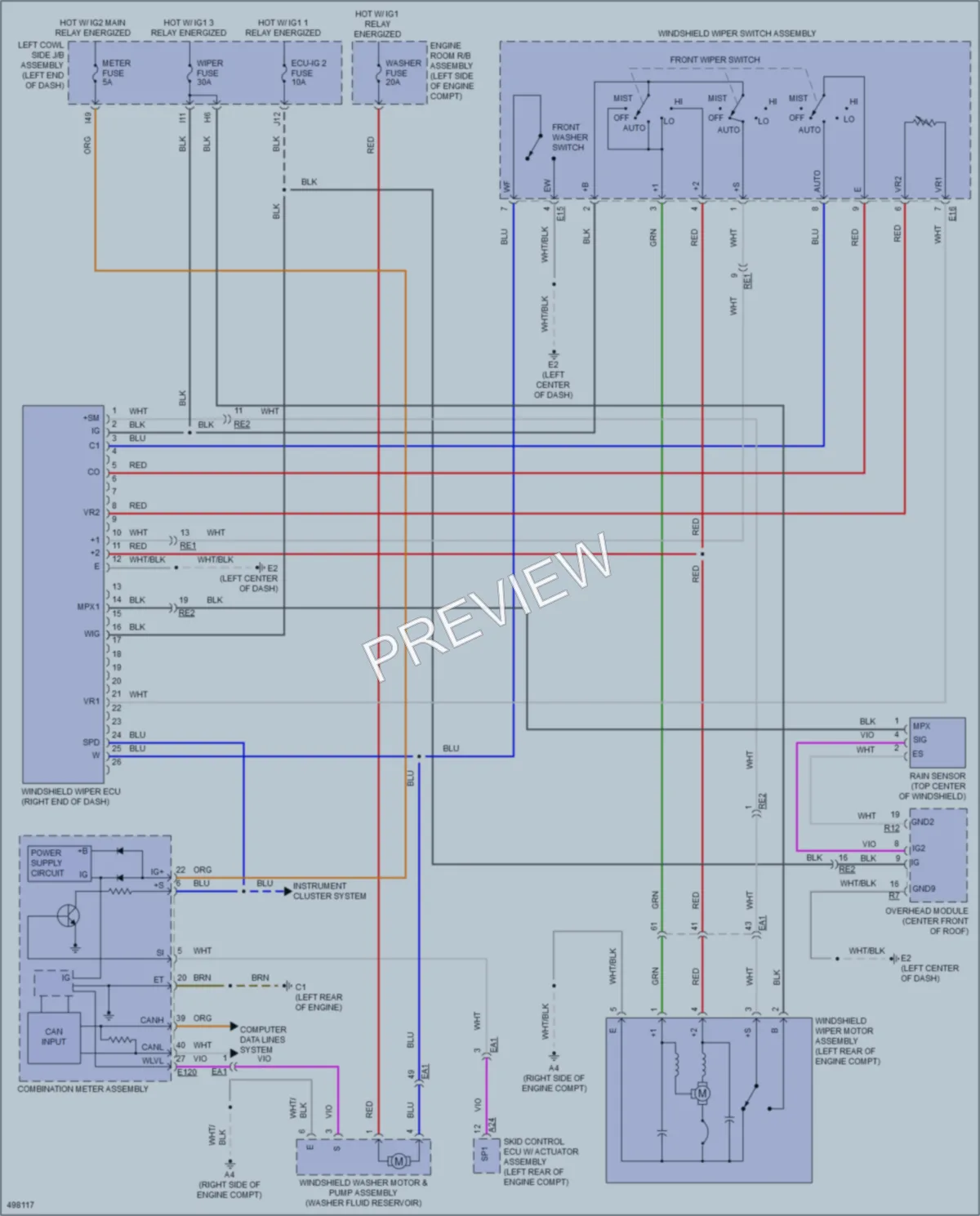 2016 Lexus LX570 Wiper Washer wiring diagram preview