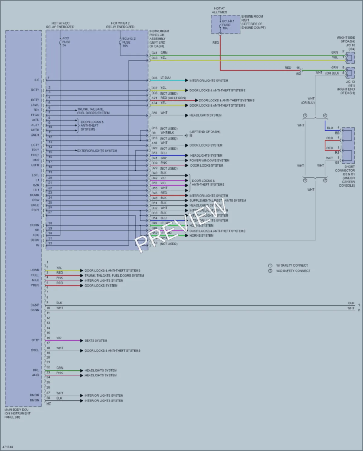 2016 Lexus NX200t Body Control Modules wiring diagram preview