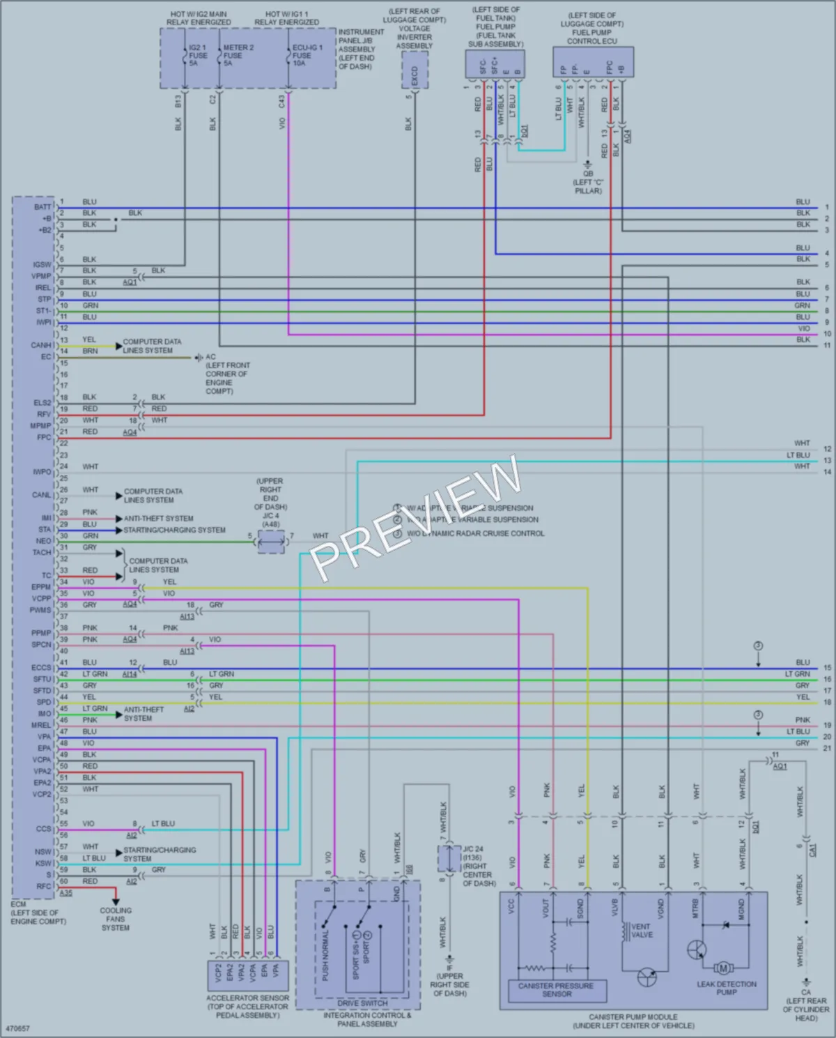 2016 Lexus NX200t Engine Performance wiring diagram preview