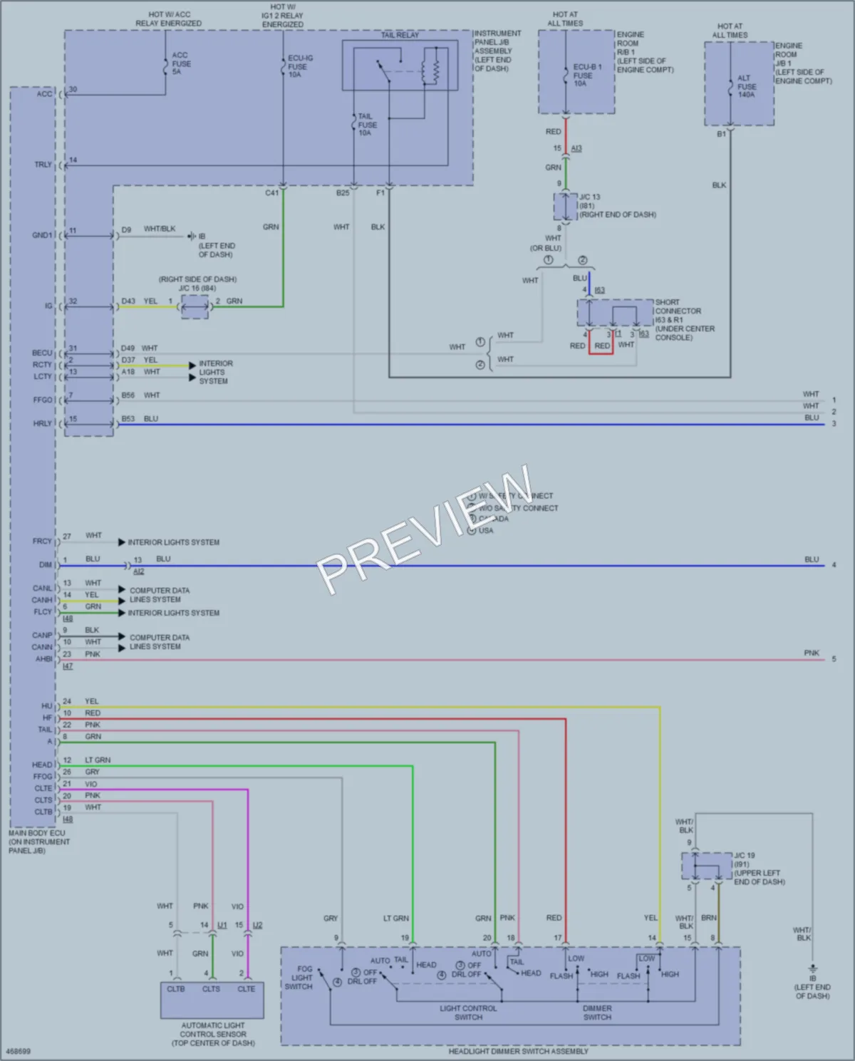 2016 Lexus NX200t Headlights wiring diagram preview