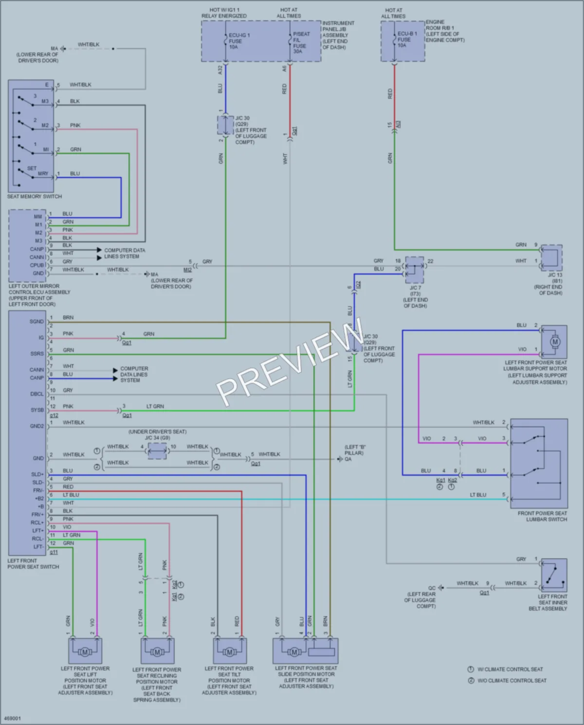2016 Lexus NX200t Memory Systems wiring diagram preview