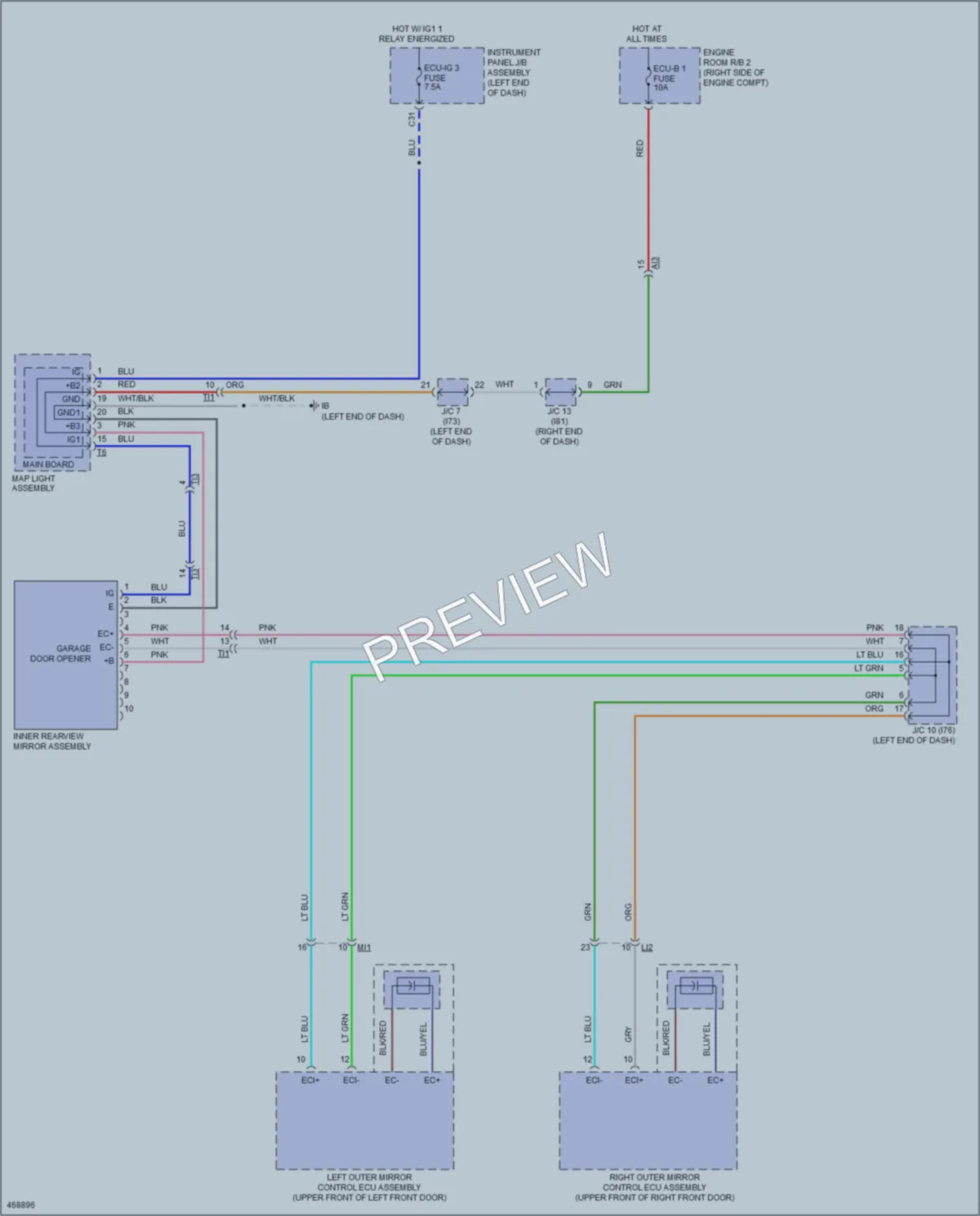 2016 Lexus NX200t Power Mirrors wiring diagram preview