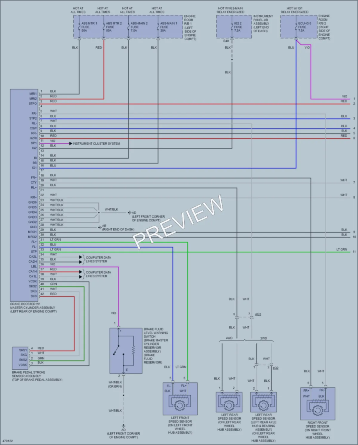 2016 Lexus NX300h Anti Lock Brakes wiring diagram preview